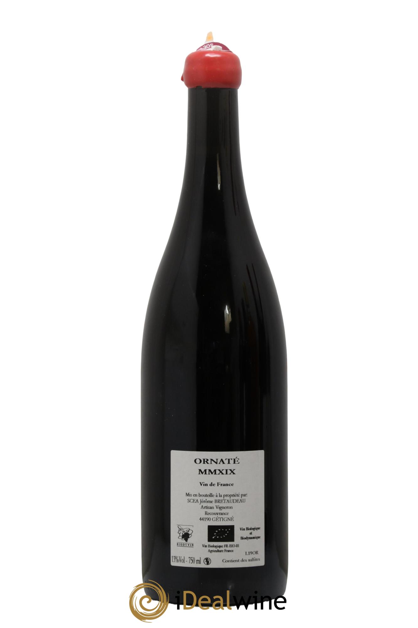 Vin de France Merlot Ornaté Jérôme Bretaudeau - Domaine de Bellevue 2019 - Lot de 1 bouteille - 1