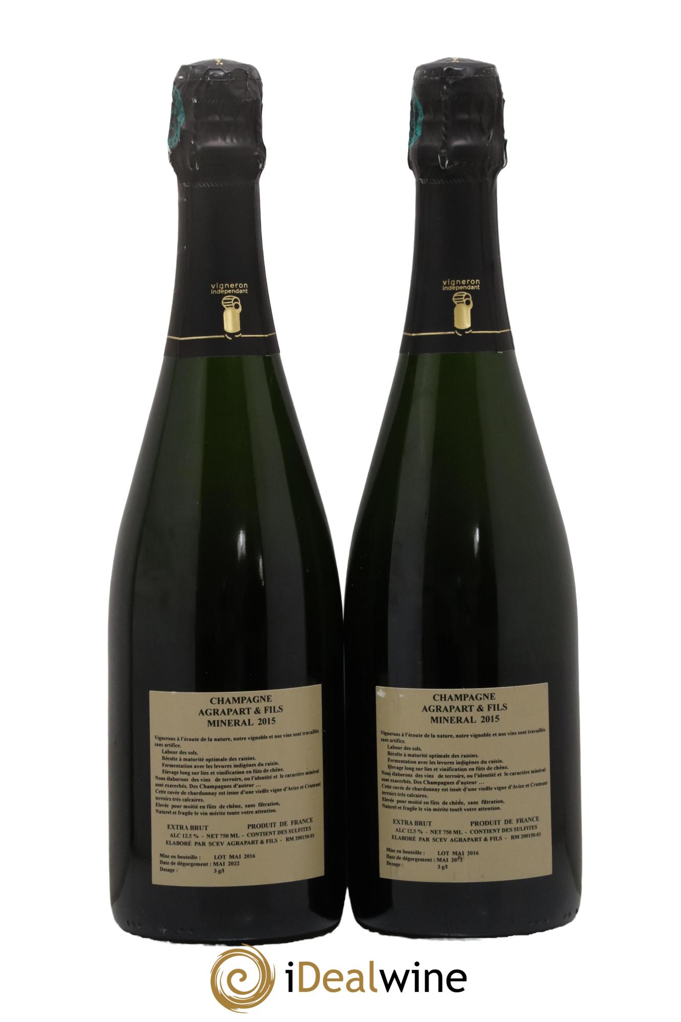 Minéral Blanc de Blancs  Extra-Brut Agrapart & Fils 2015 - Lot of 2 bottles - 1