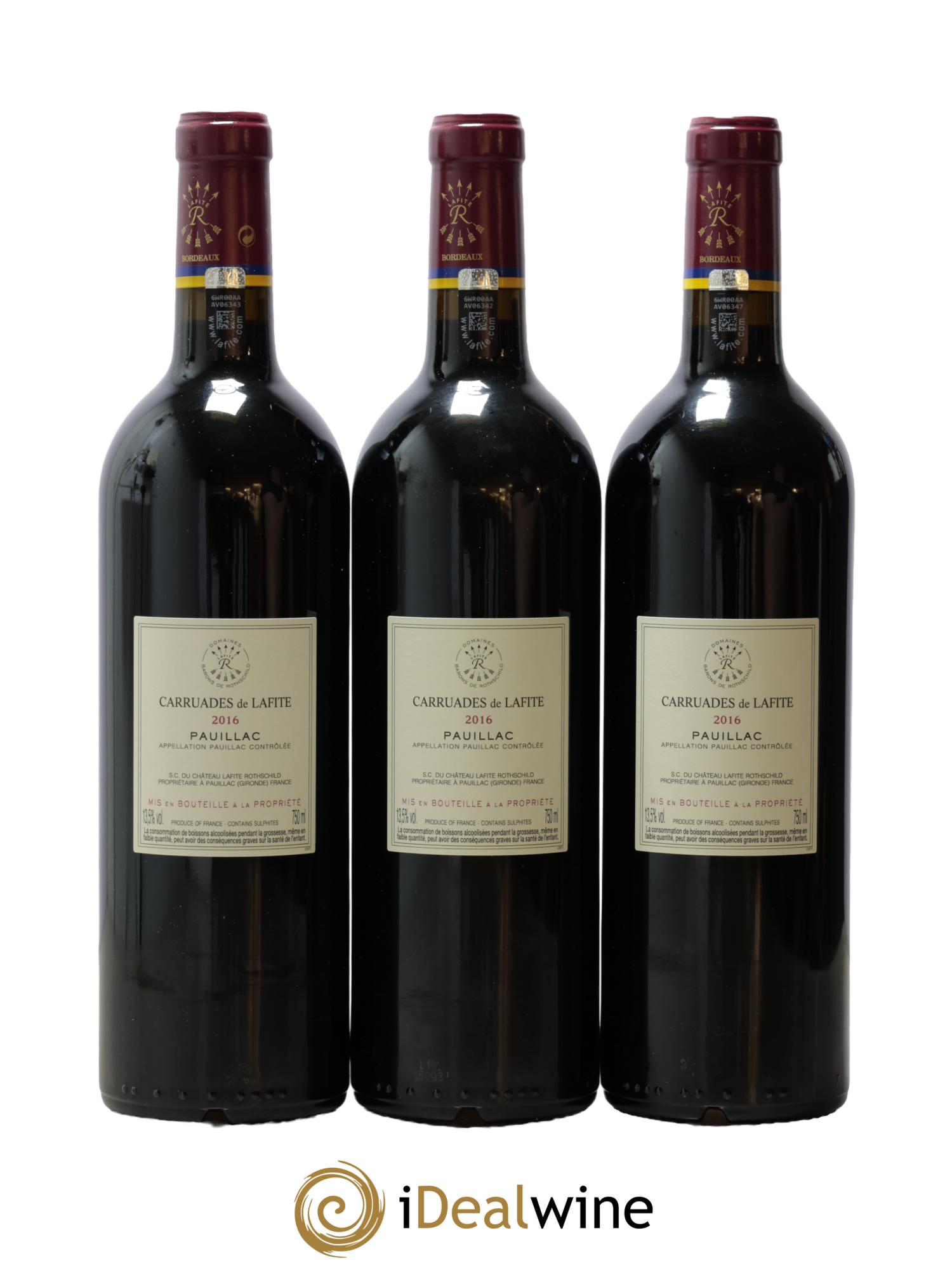 Carruades de Lafite Rothschild Second Vin 2016 - Lotto di 3 bottiglie - 1