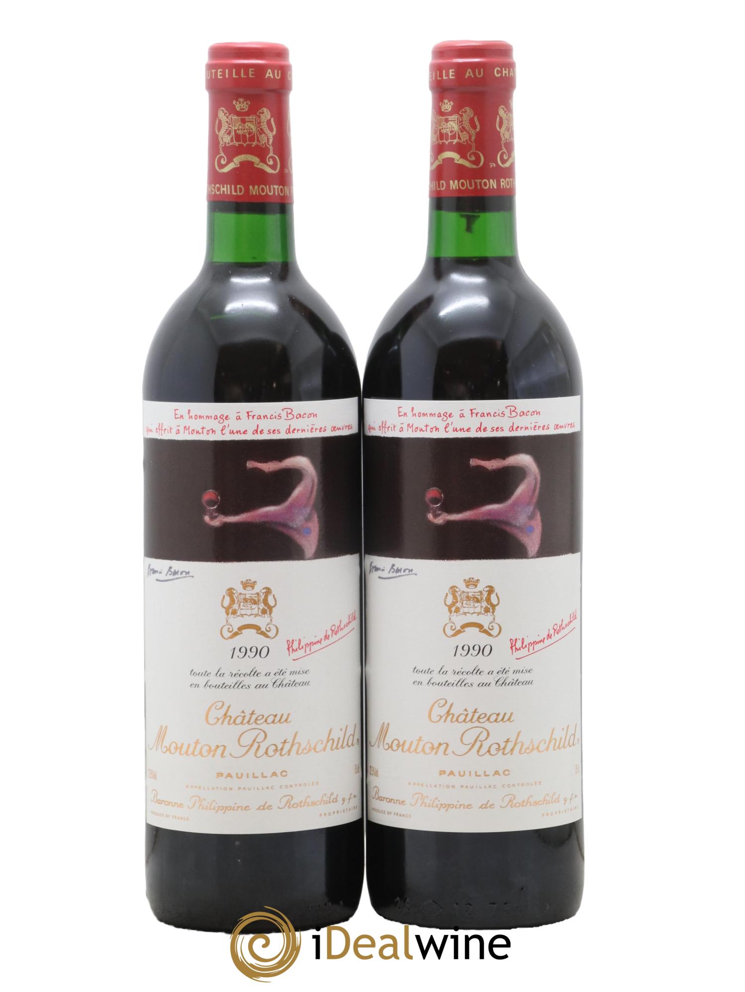 Château Mouton Rothschild 1er Grand Cru Classé 1990 - Lotto di 2 bottiglie - 0