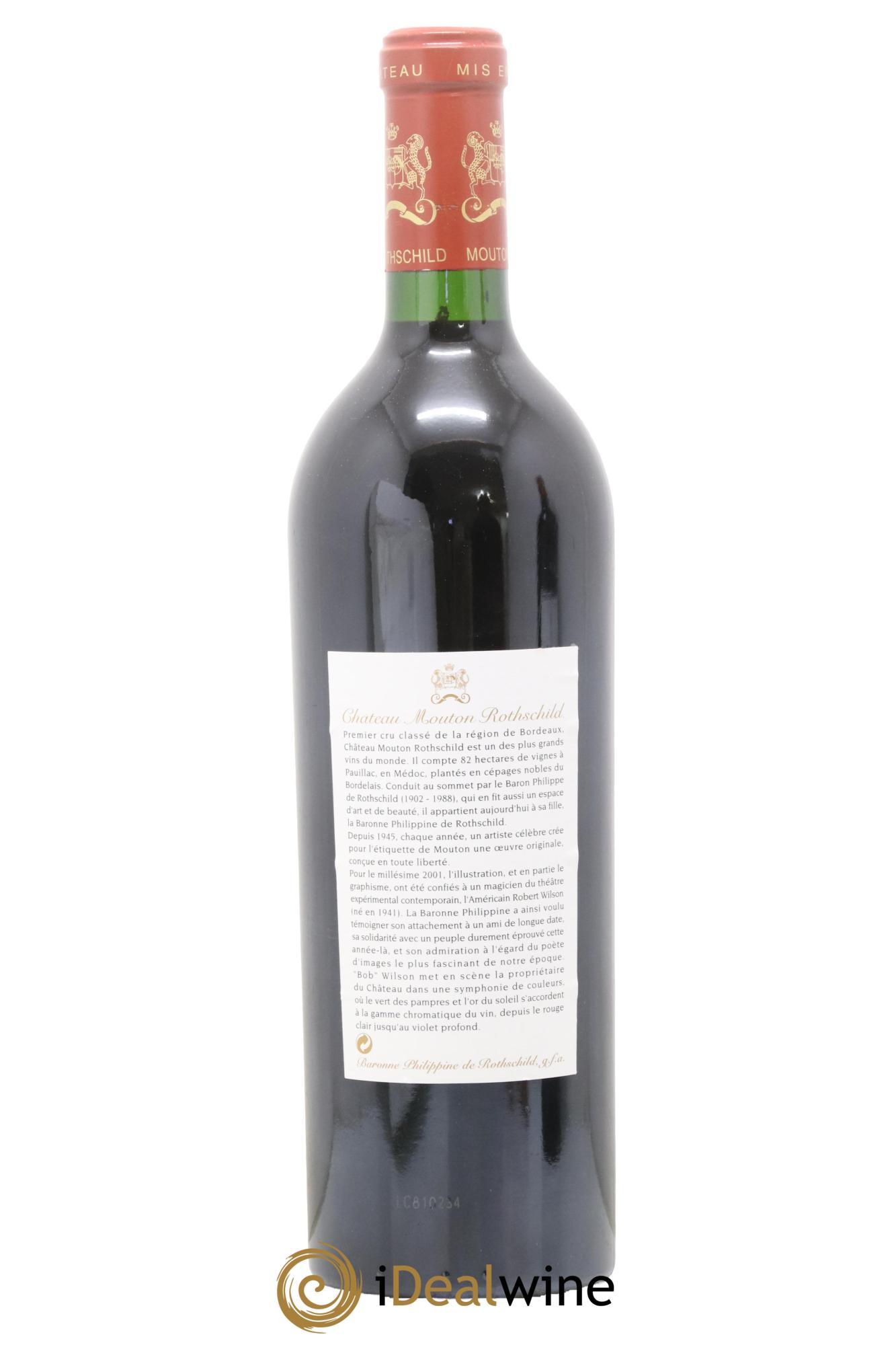 Château Mouton Rothschild 1er Grand Cru Classé 2001 - Lotto di 1 bottiglia - 1