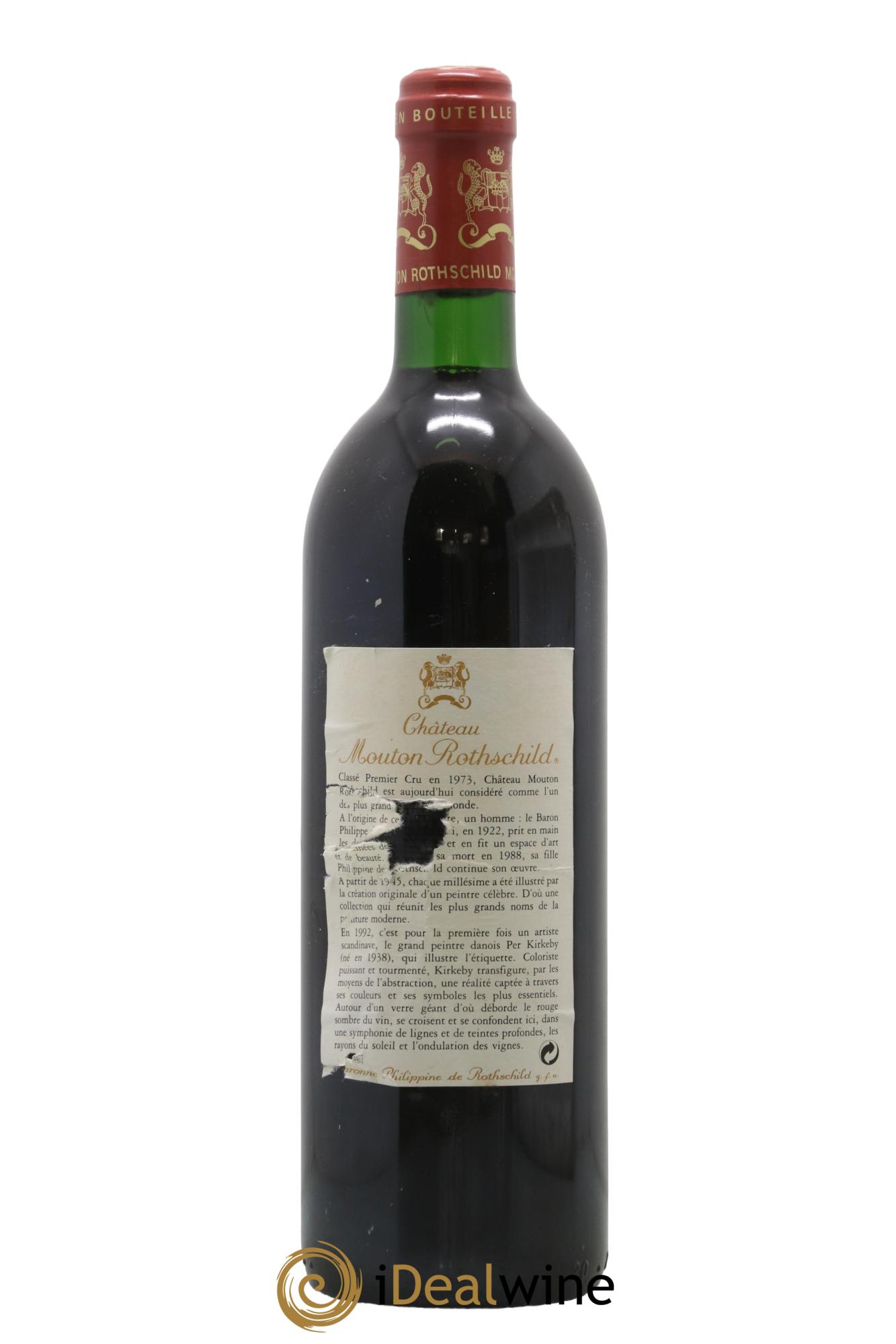 Château Mouton Rothschild 1er Grand Cru Classé 1992 - Lotto di 1 bottiglia - 1