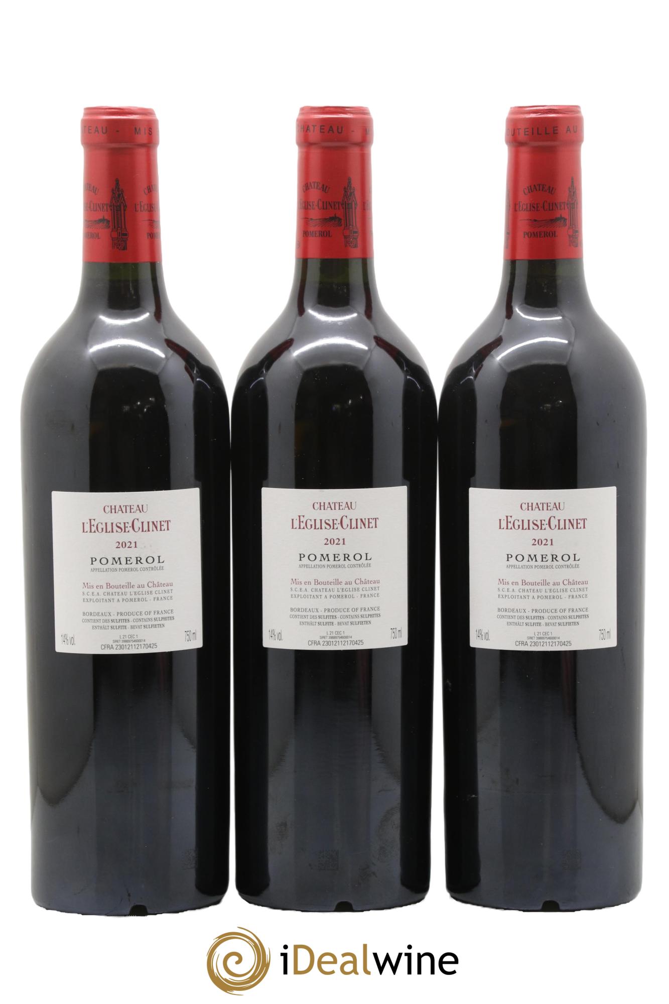 Château l' Église Clinet 2021 - Lotto di 3 bottiglie - 1