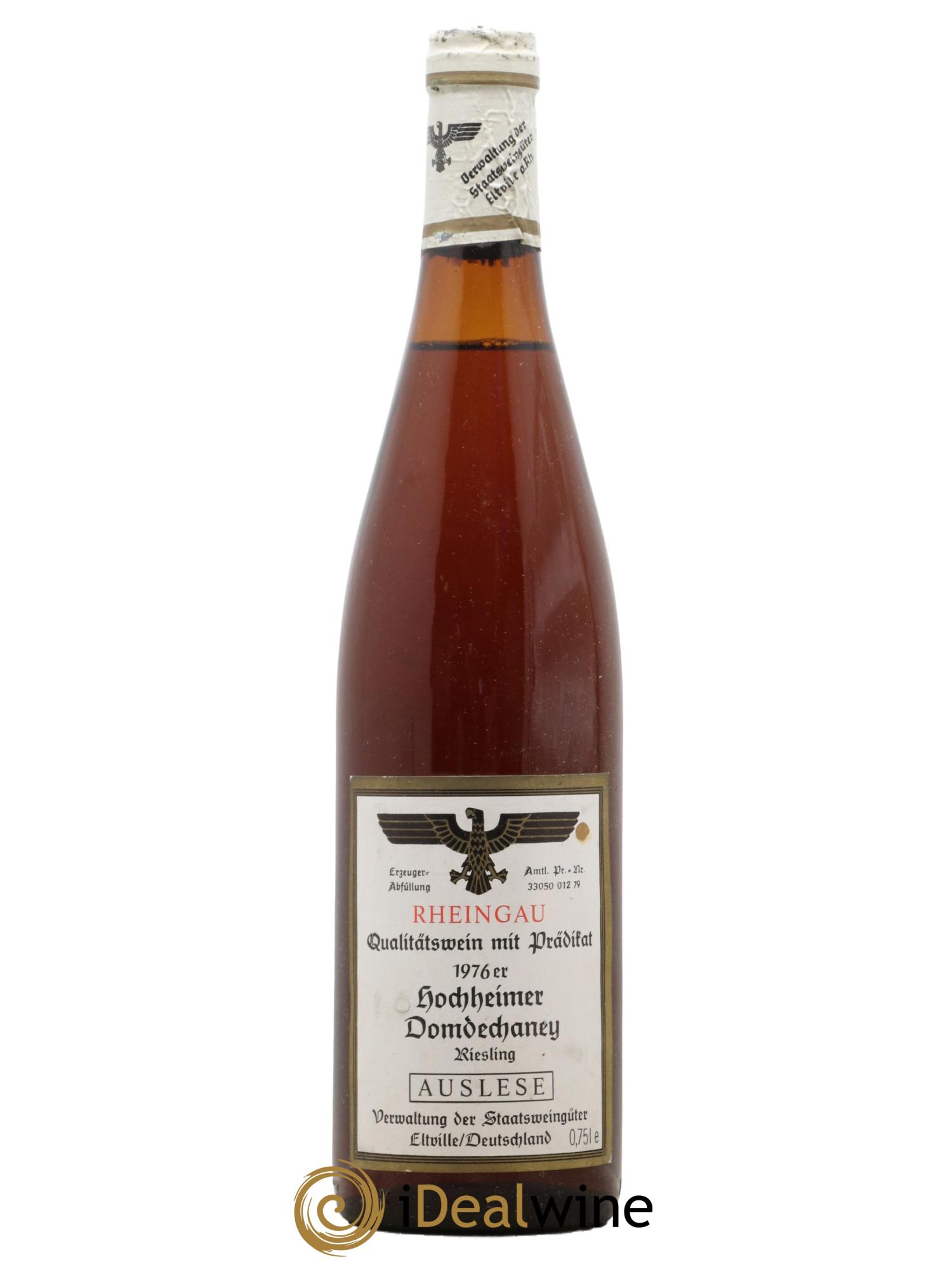 Allemagne Rheingau Hocheimer Auslese Eltville 1976 - Lot de 1 bouteille - 0