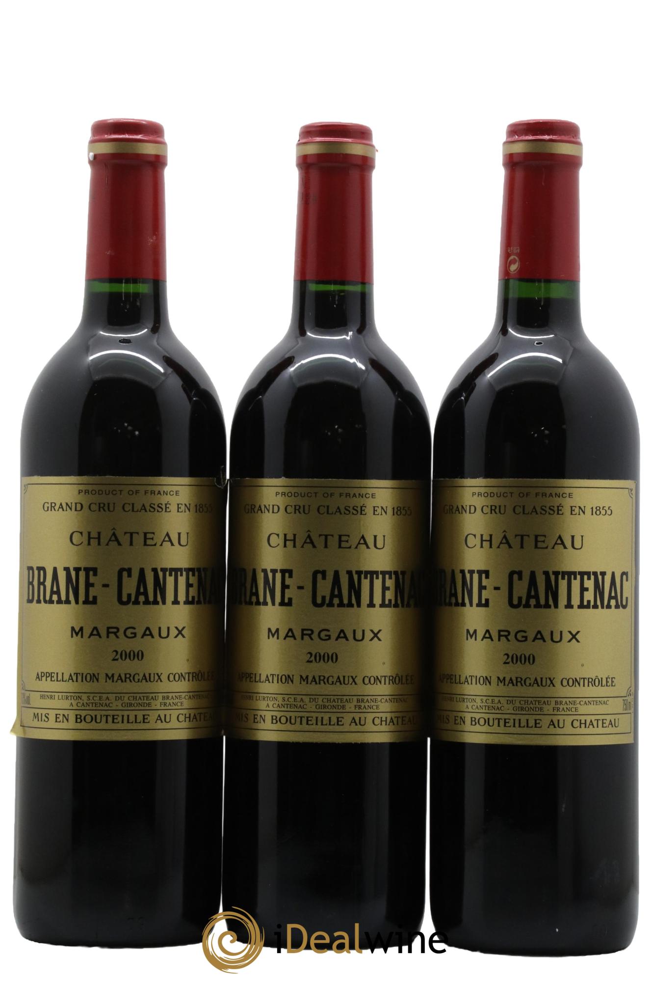 Château Brane Cantenac 2ème Grand Cru Classé 2000 - Lot de 3 bouteilles - 0