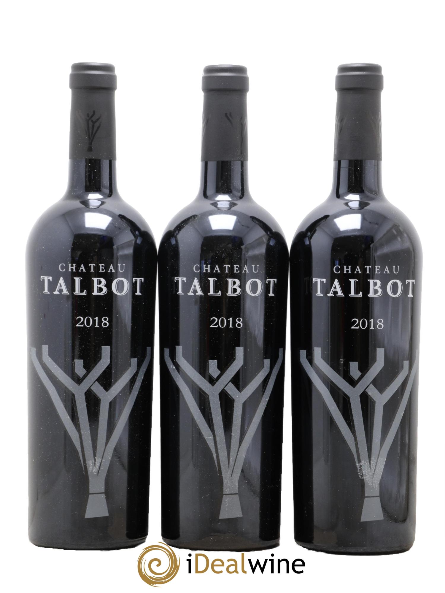 Château Talbot 4ème Grand Cru Classé 2018 - Lot de 3 bouteilles - 0