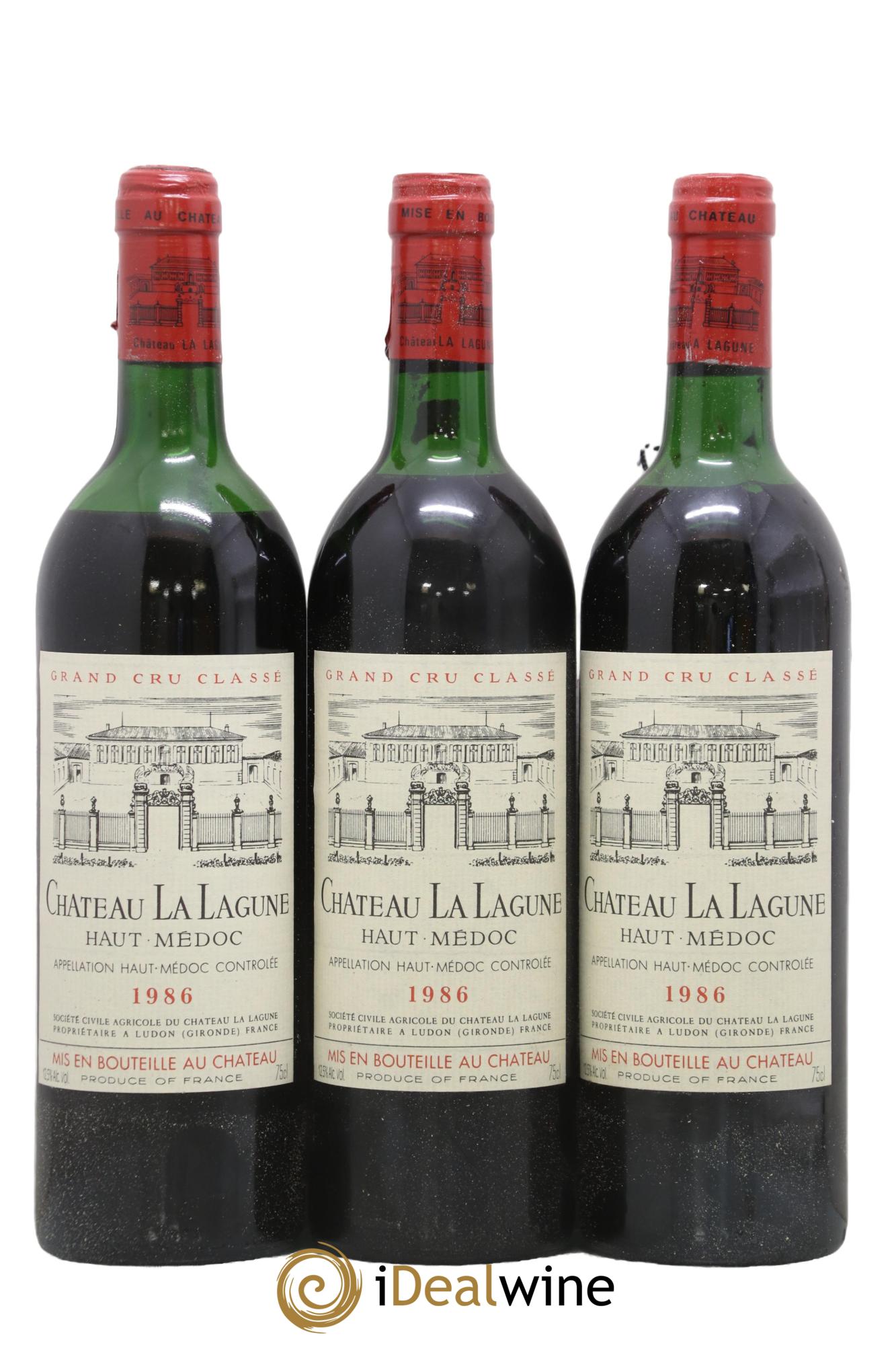 Château la Lagune 3ème Grand Cru Classé  1986 - Lot of 3 bottles - 0