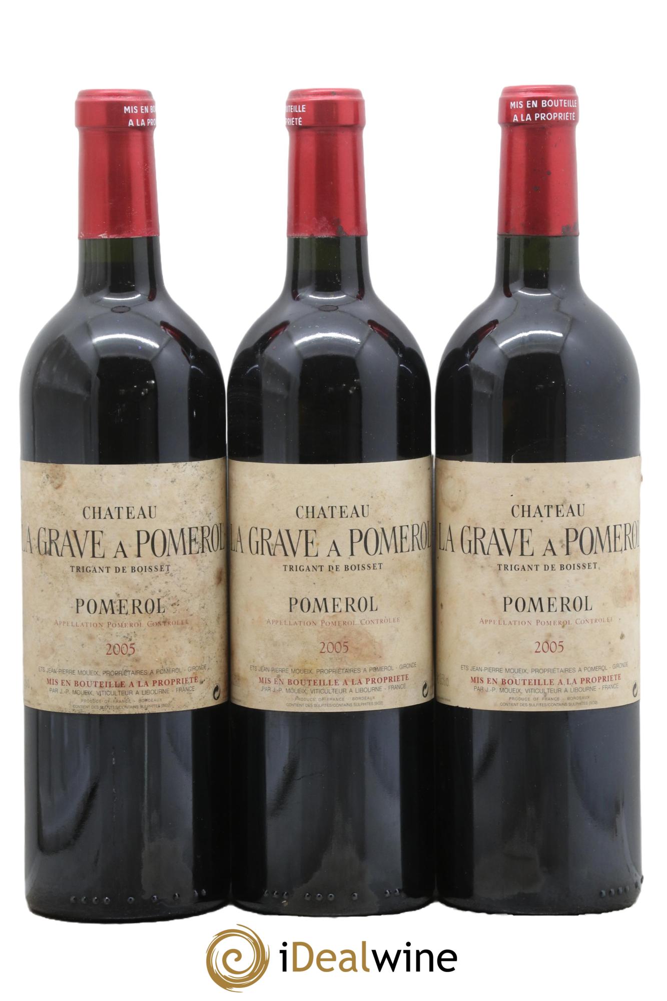 Château La Grave à Pomerol (Trigant de Boisset) 2005 - Posten von 3 Flaschen - 0