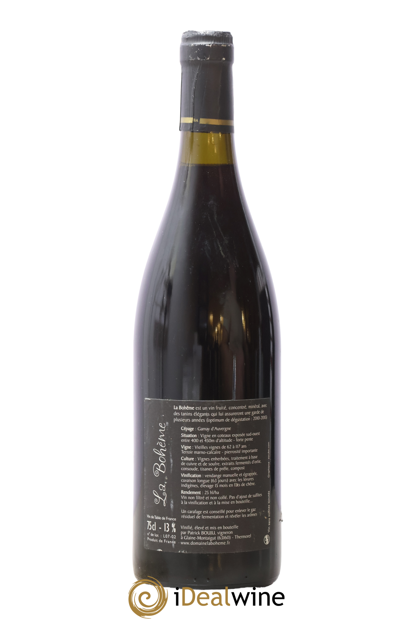 Vin de France La Bohème Vieilles Vignes Patrick Bouju 2007 - Lot de 1 bouteille - 1