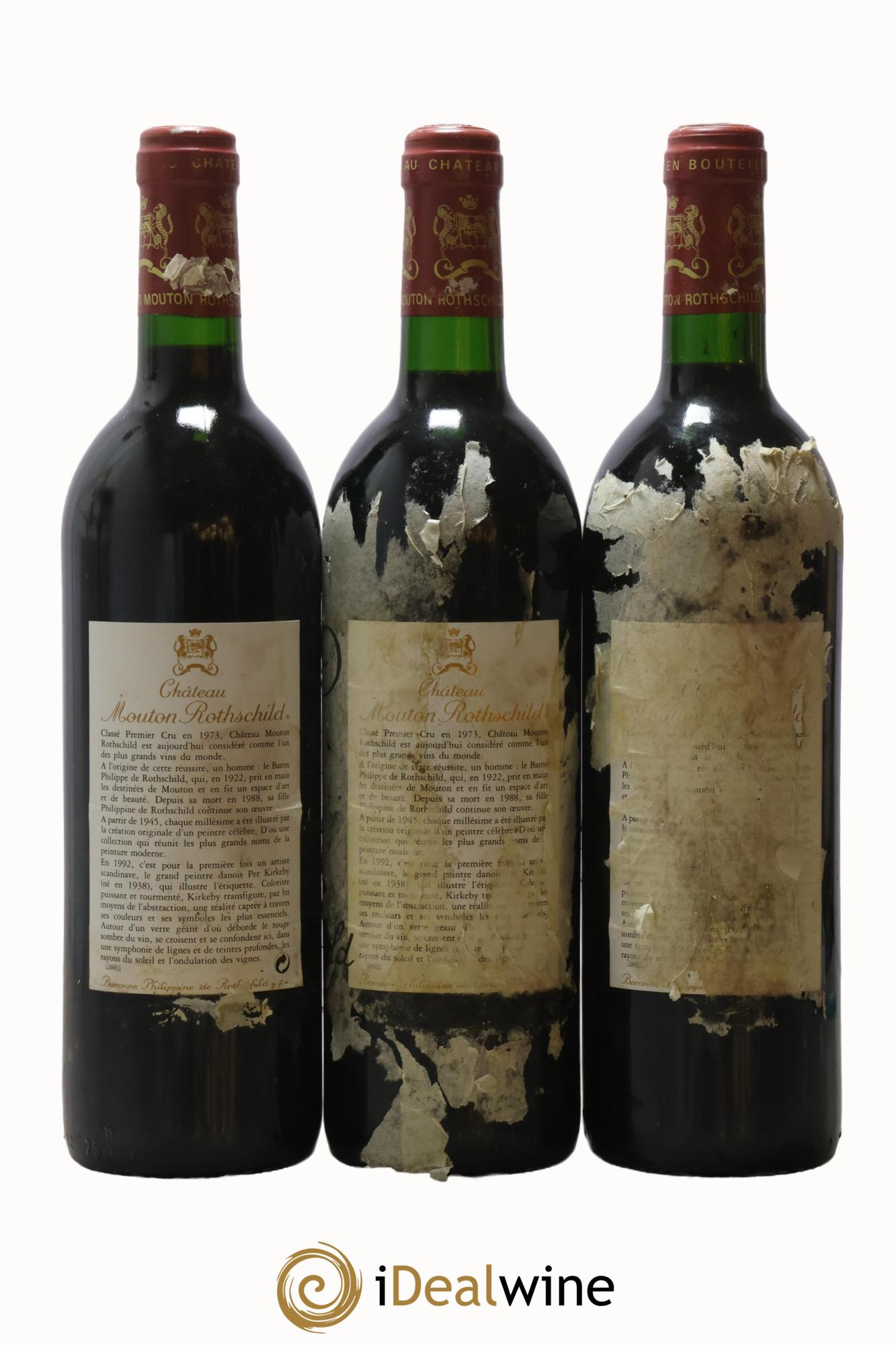 Château Mouton Rothschild 1er Grand Cru Classé 1992 - Lot of 3 bottles - 1