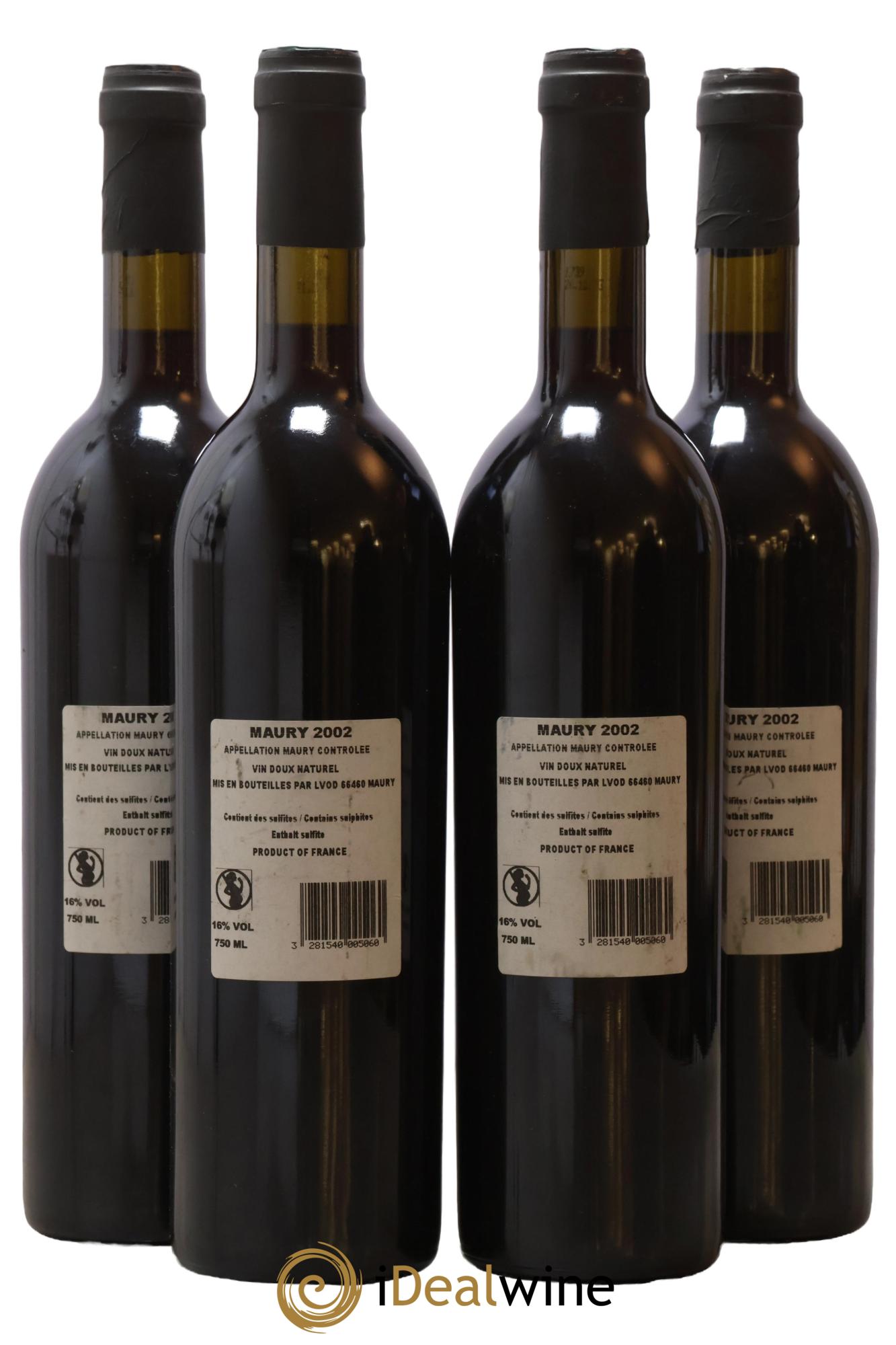 Maury Vin Doux Naturel Les Vignes Olivier Decelle 2002 - Lot de 4 bouteilles - 1