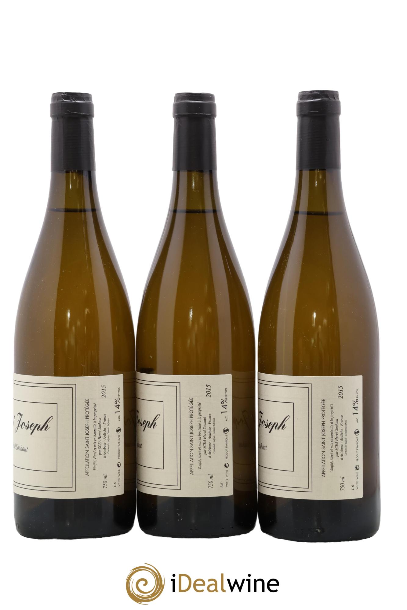 Saint-Joseph Hervé Souhaut 2015 - Lot of 3 bottles - 1