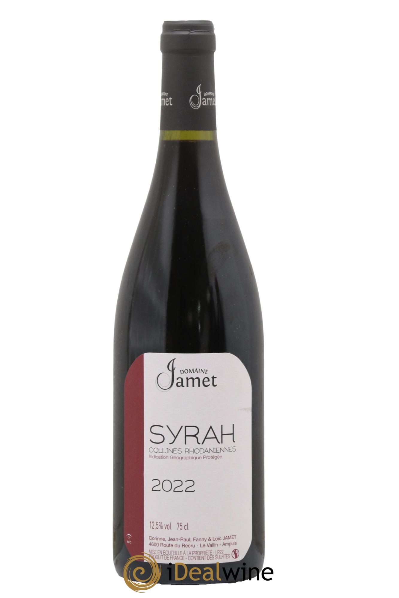 Collines Rhodaniennes Syrah Jamet (Domaine) 2022 - Lot de 1 bouteille - 0