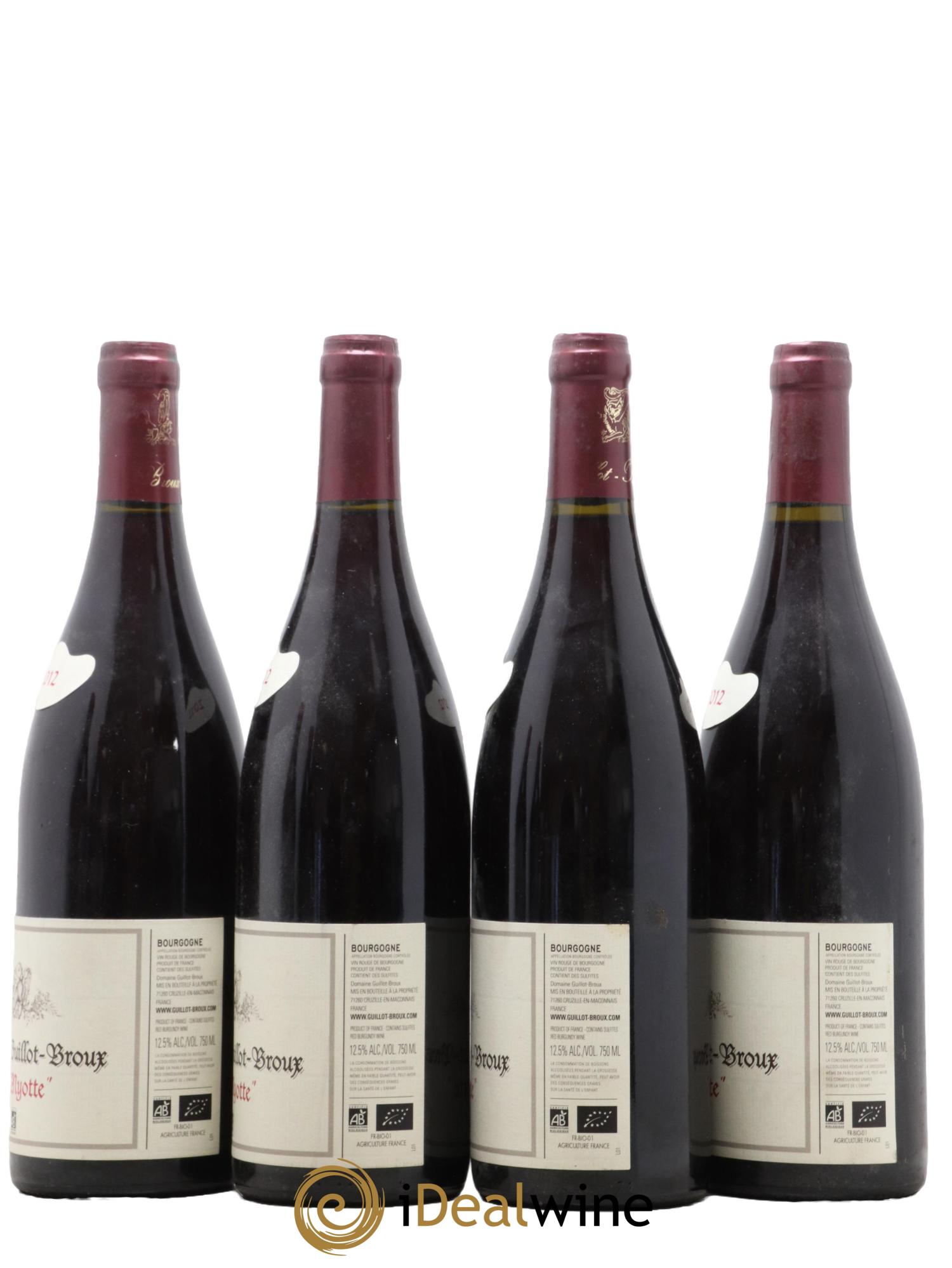 Bourgogne La Myotte Guillot-Broux (Domaine) 2012 - Lot de 4 bouteilles - 1