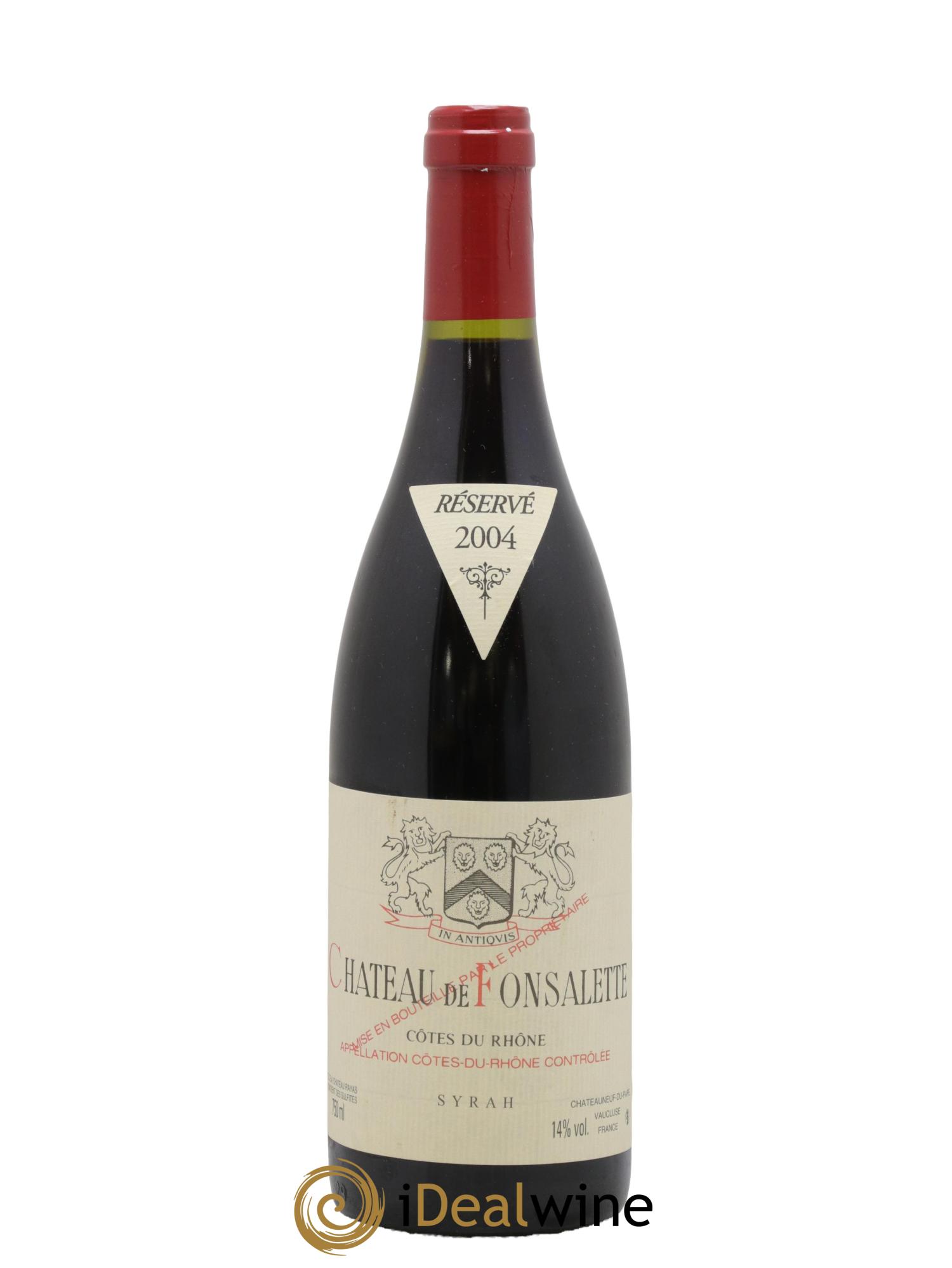 Côtes-du-Rhône Cuvée Syrah Château de Fonsalette 2004 - Posten von 1 Flasche - 1