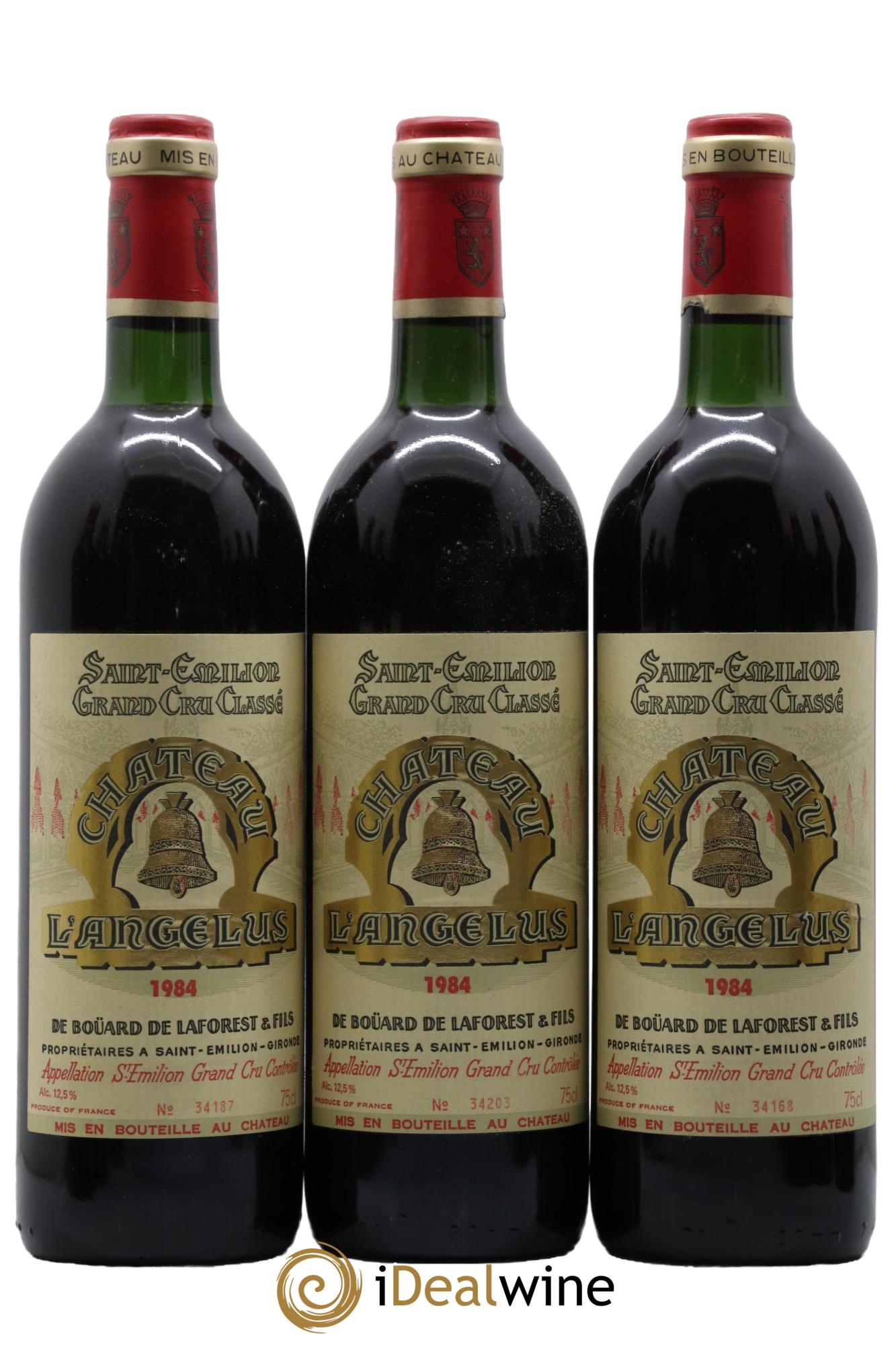 Château Angélus 1er Grand Cru Classé A 1984 - Lot de 3 bouteilles - 0
