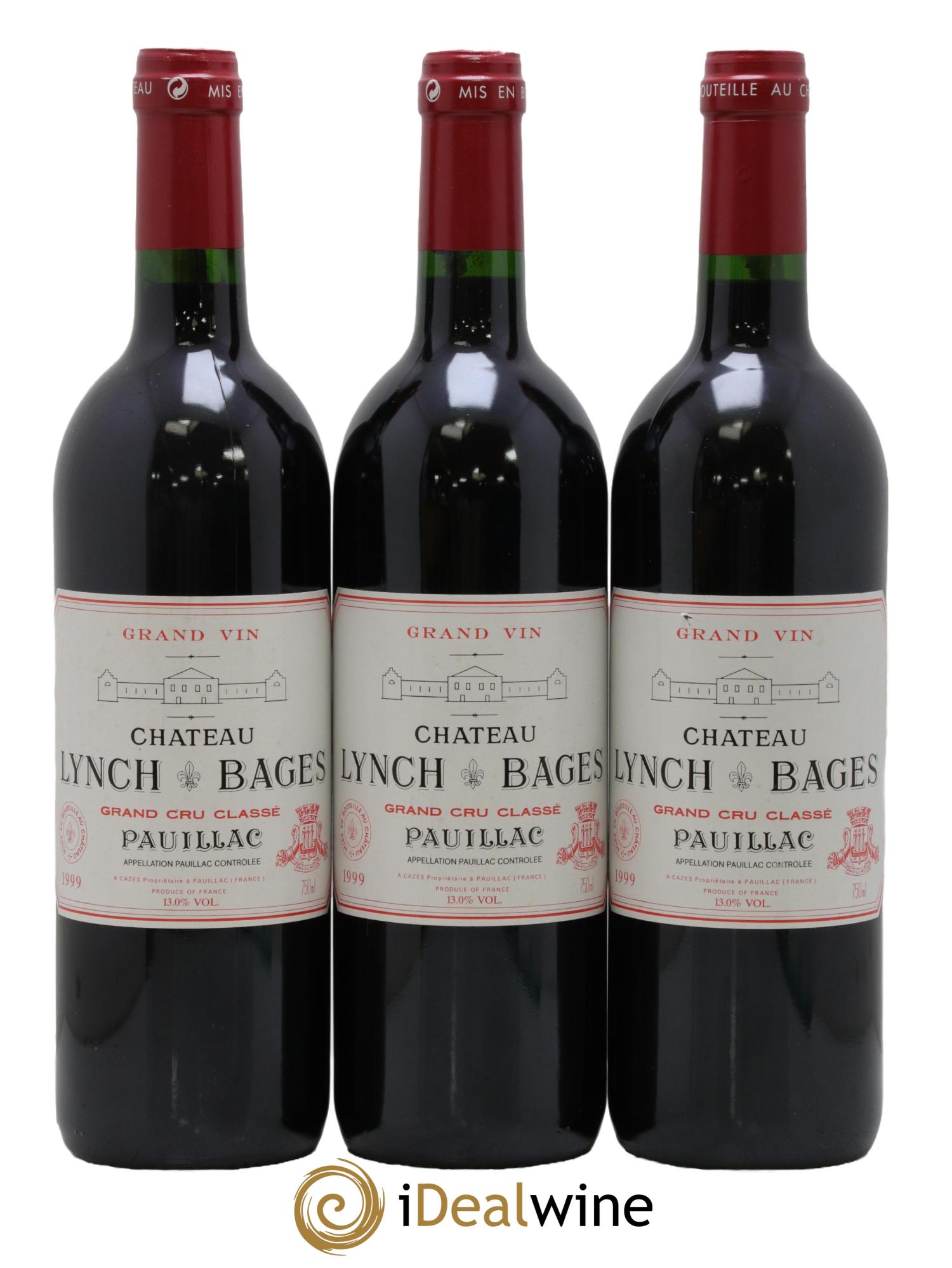 Château Lynch Bages 5ème Grand Cru Classé 1999 - Lot de 3 bouteilles - 0