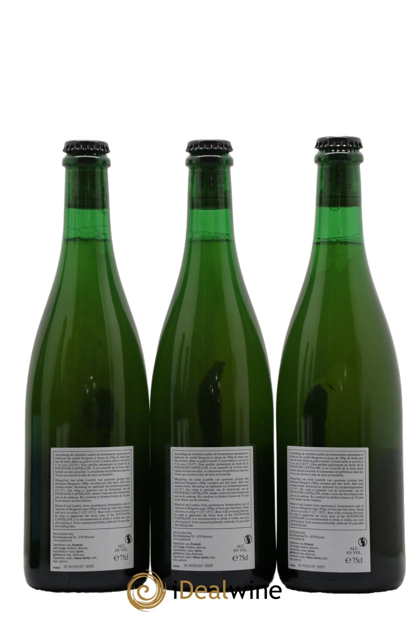Bière Cantillon Fou' Foune Lambic Mise 2022 - Lotto di 3 bottiglie - 1