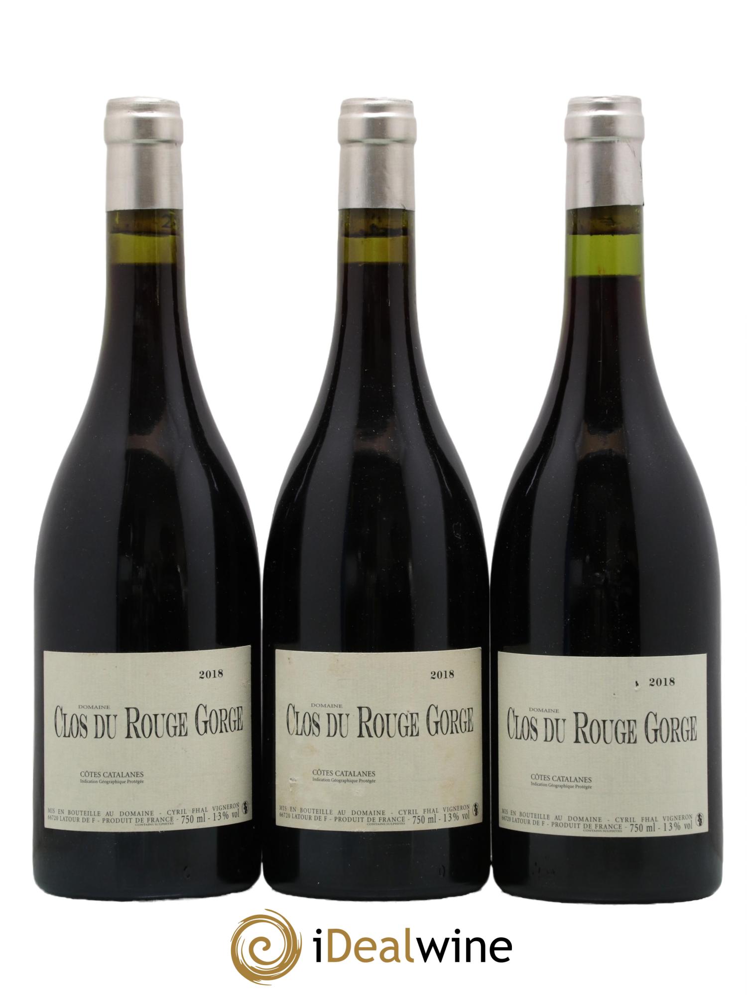 Côtes Catalanes Clos du Rouge Gorge Cyril Fhal 2018 - Lot de 3 bouteilles - 0