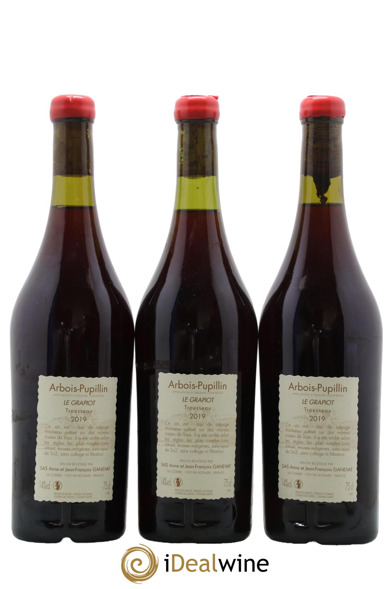Arbois-Pupillin Le grapiot Anne et Jean François Ganevat 2019 - Lot de 3 bouteilles - 1