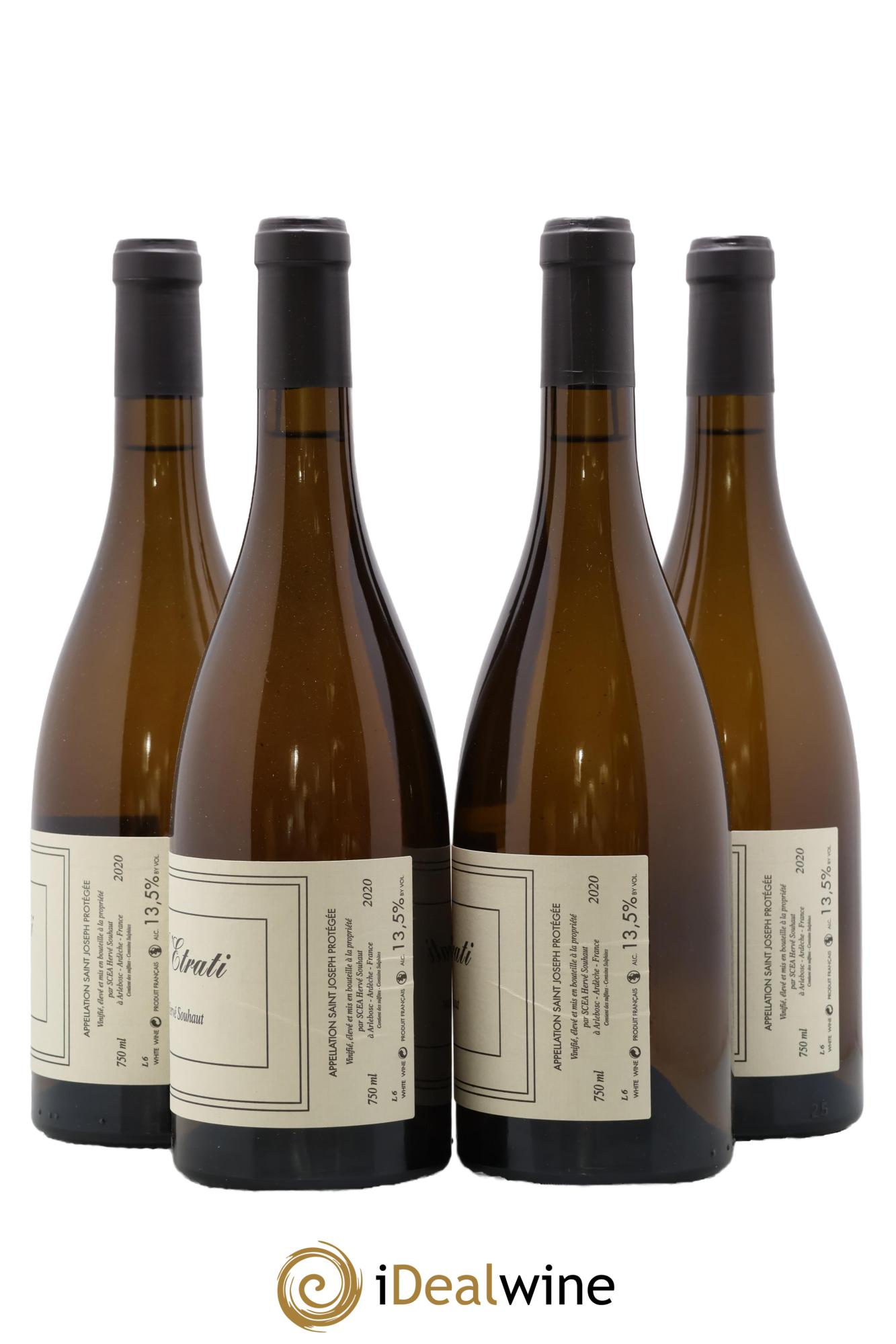 Saint-Joseph L'Etrati Hervé Souhaut 2020 - Lot of 4 bottles - 1