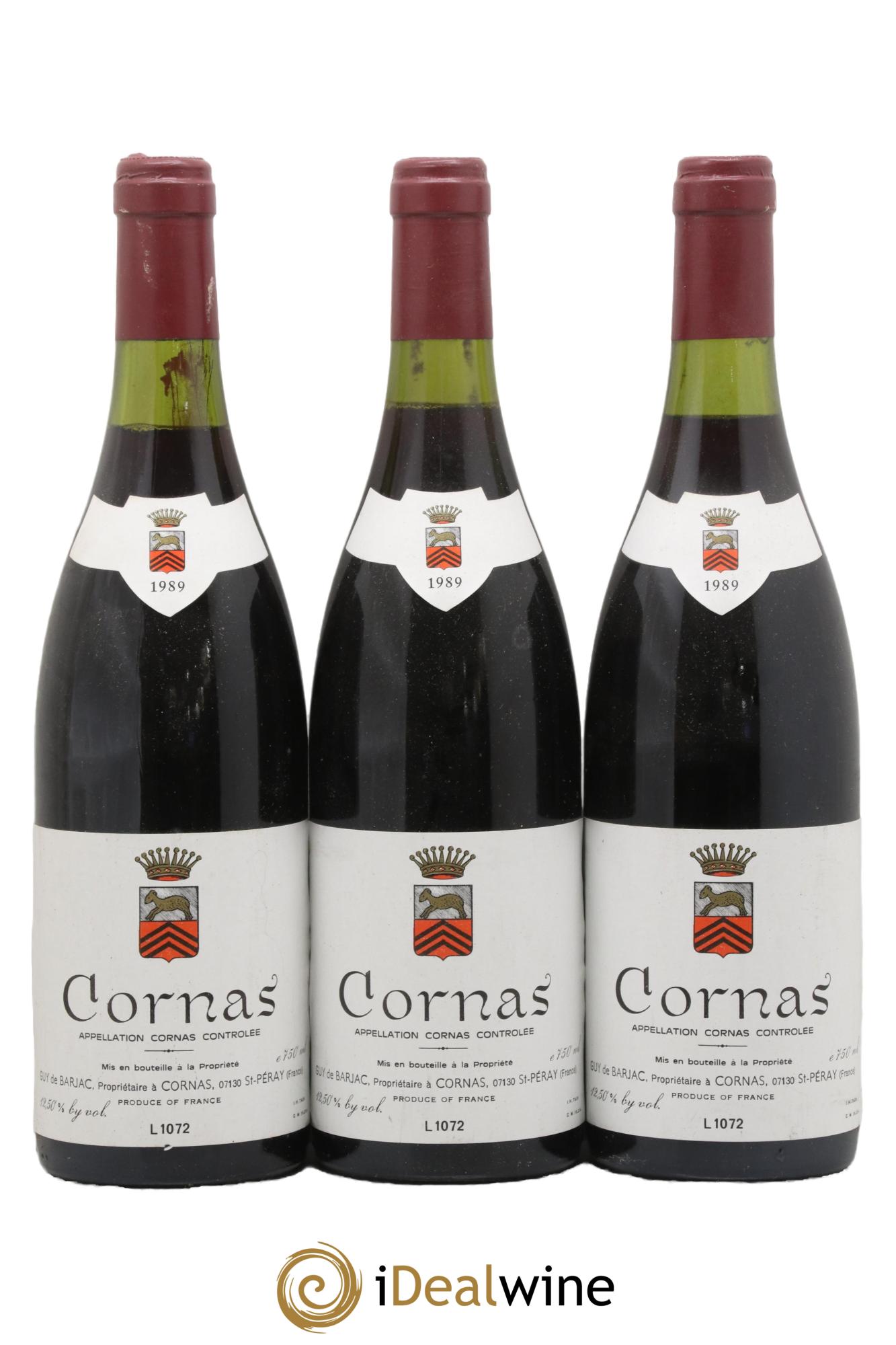 Cornas Guy de Barjac 1989 - Posten von 3 Flaschen - 0