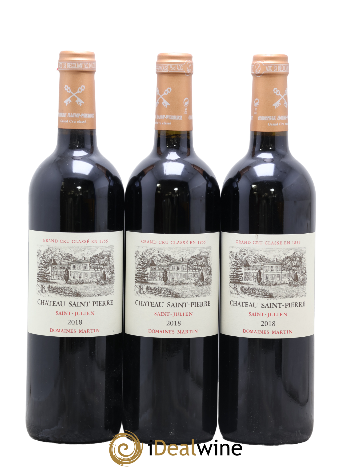 Château Saint-Pierre 4ème Grand Cru Classé 2018 - Lot de 3 bouteilles - 0