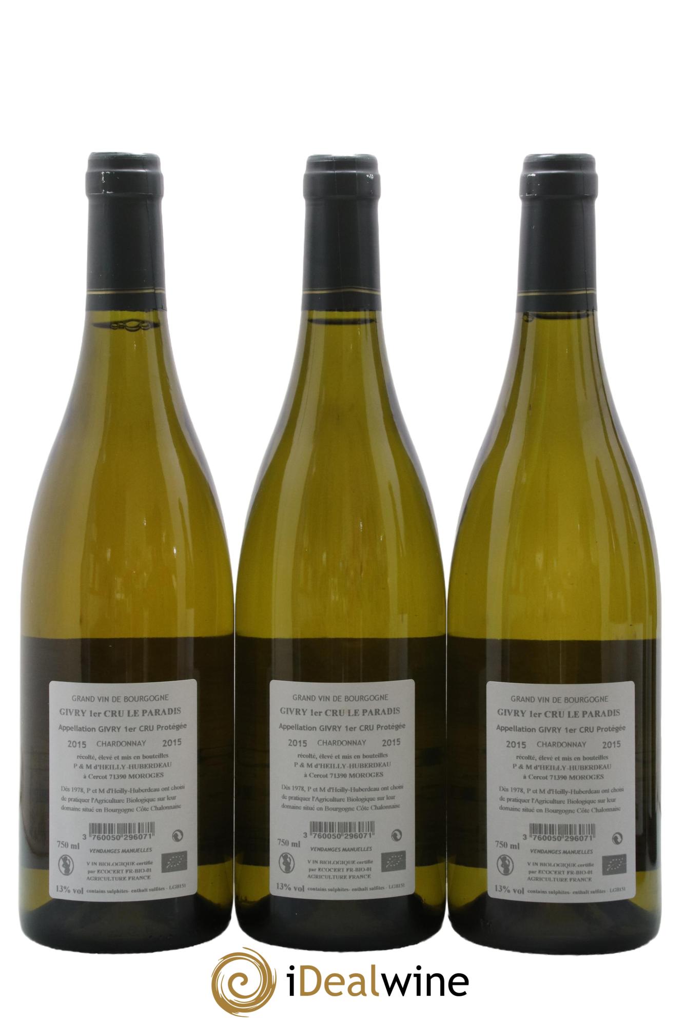 Givry 1er Cru Le Paradis Jean-Pierre Gillot 2015 - Lot de 6 bouteilles - 2