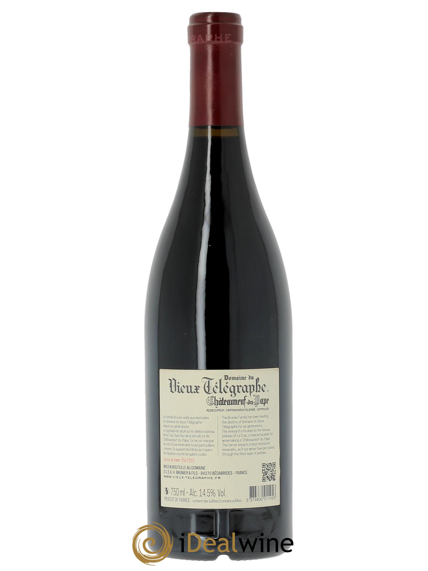 Châteauneuf-du-Pape Vieux Télégraphe (Domaine du) Vignobles Brunier  2007 - Lot de 1 bouteille - 1