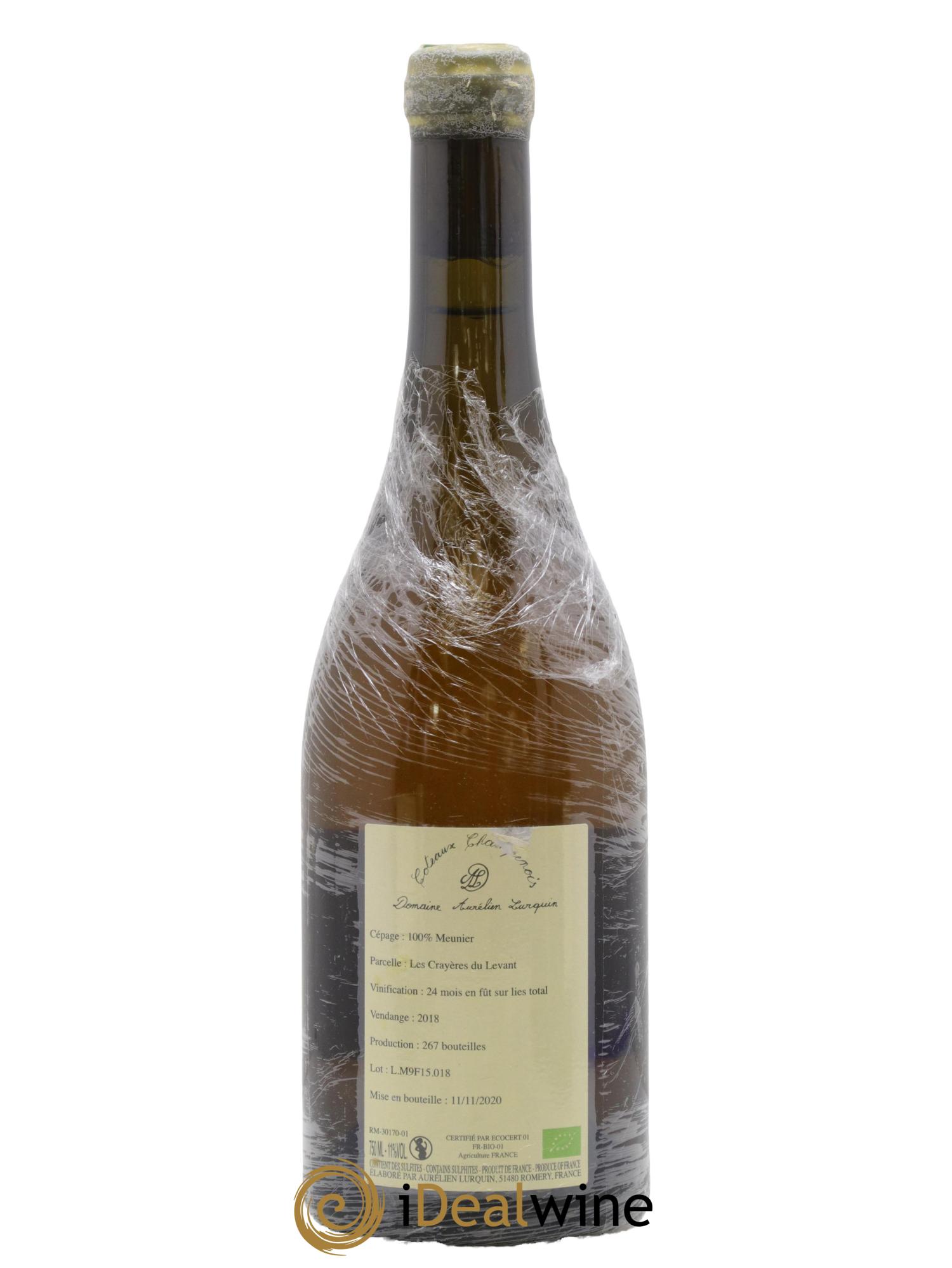 Coteaux Champenois Les Crayères du Levant Blanc de Noirs Aurélien Lurquin 2018 - Lot de 1 bouteille - 1