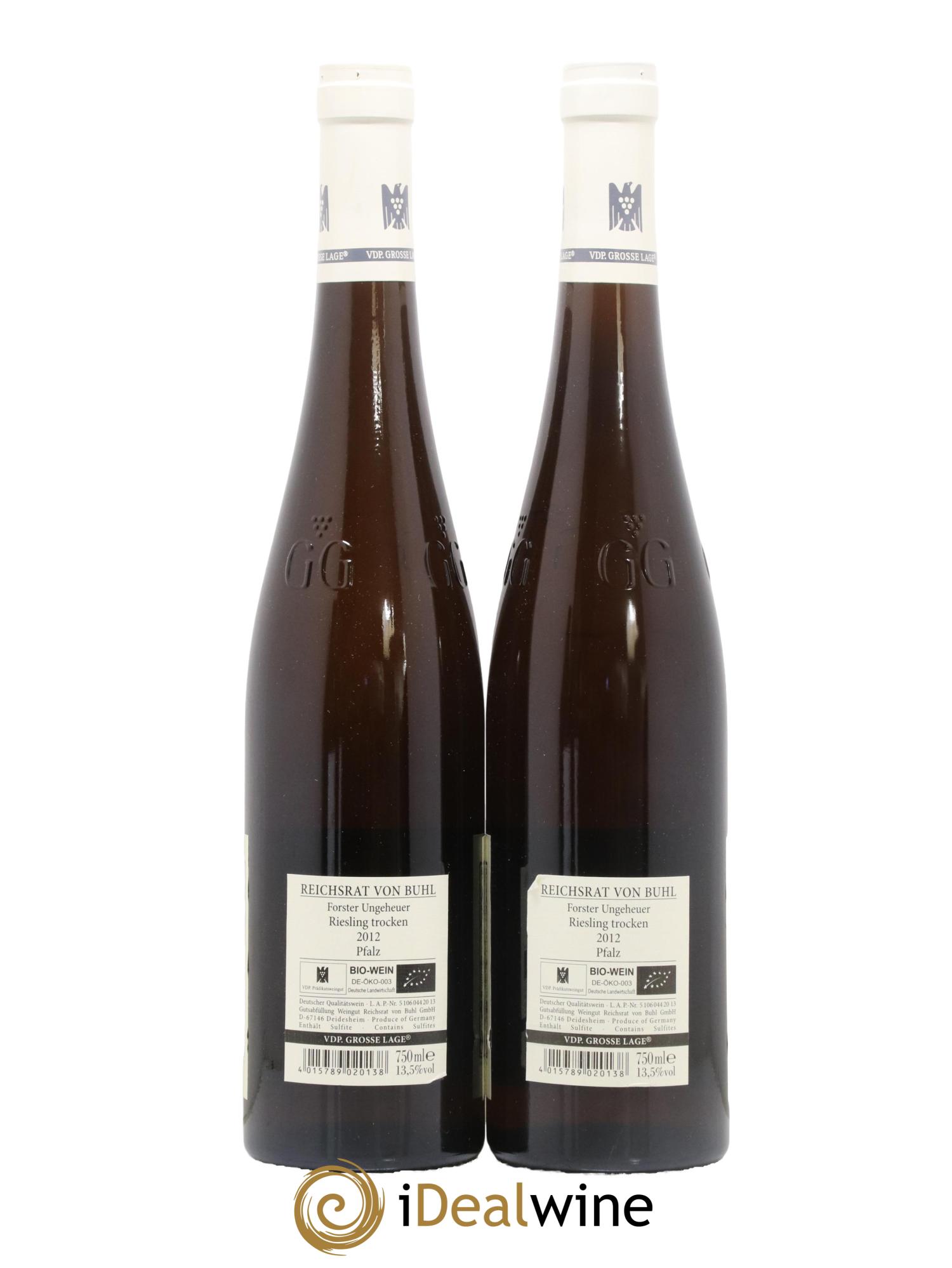 Allemagne Pfalz Ungeheuer Riesling GG Reichsrat Von Buhl 2012 - Lot de 2 bouteilles - 1