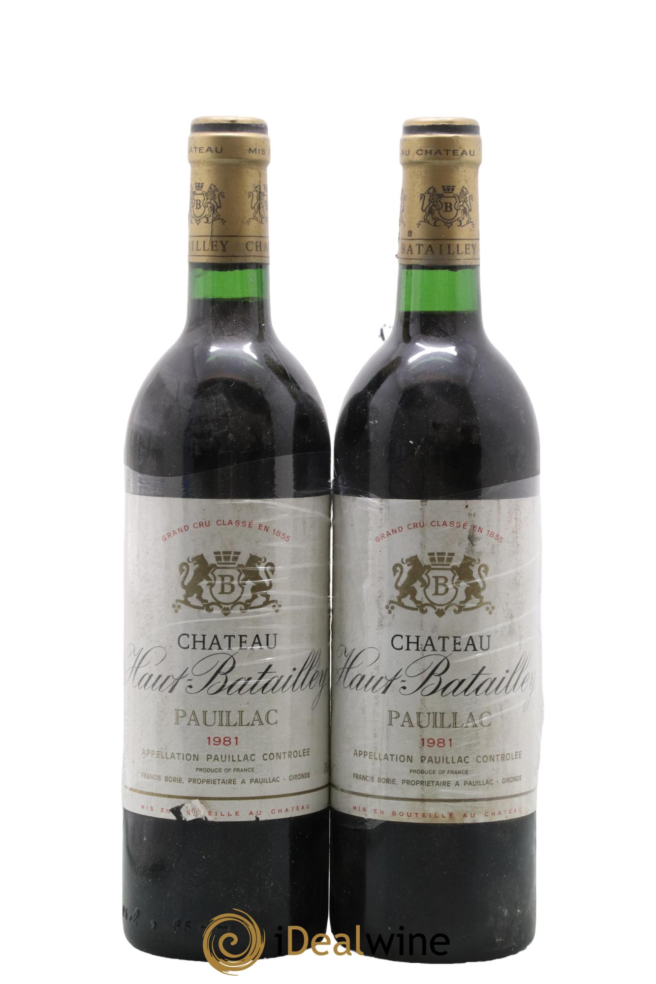 Château Haut Batailley 5ème Grand Cru Classé 1981 - Lot de 2 bouteilles - 0