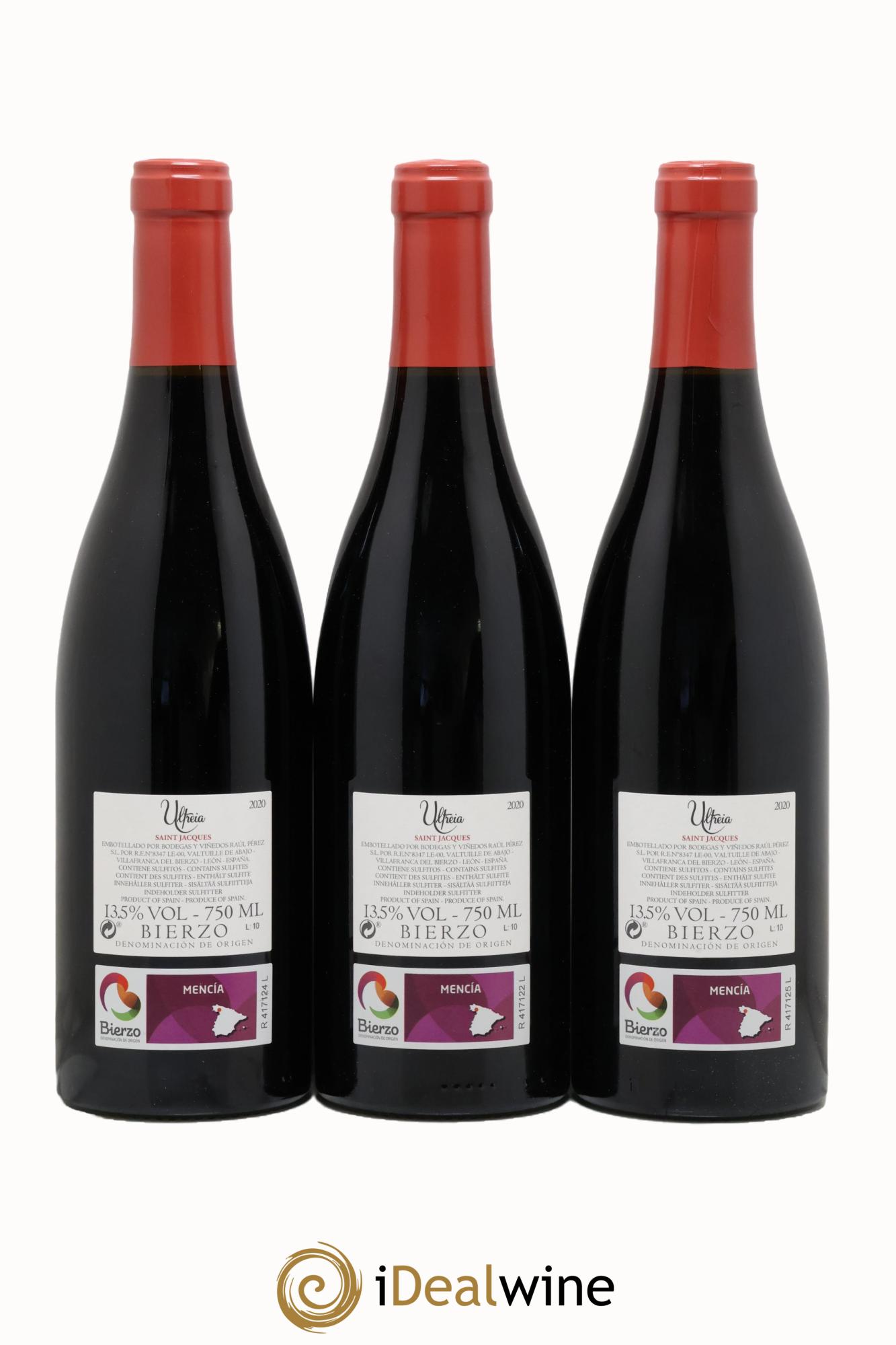 Bierzo DO Mencia Saint-Jacques Ultreia Raul Perez 2020 - Lot de 3 bouteilles - 1