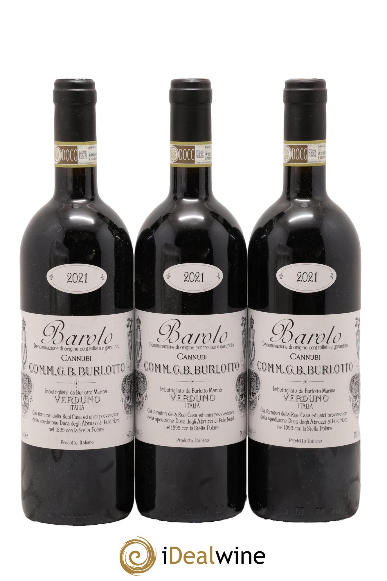Barolo DOCG Cannubi Comm. Giovan Battista Burlotto 2021 - Lot de 3 bouteilles - 0