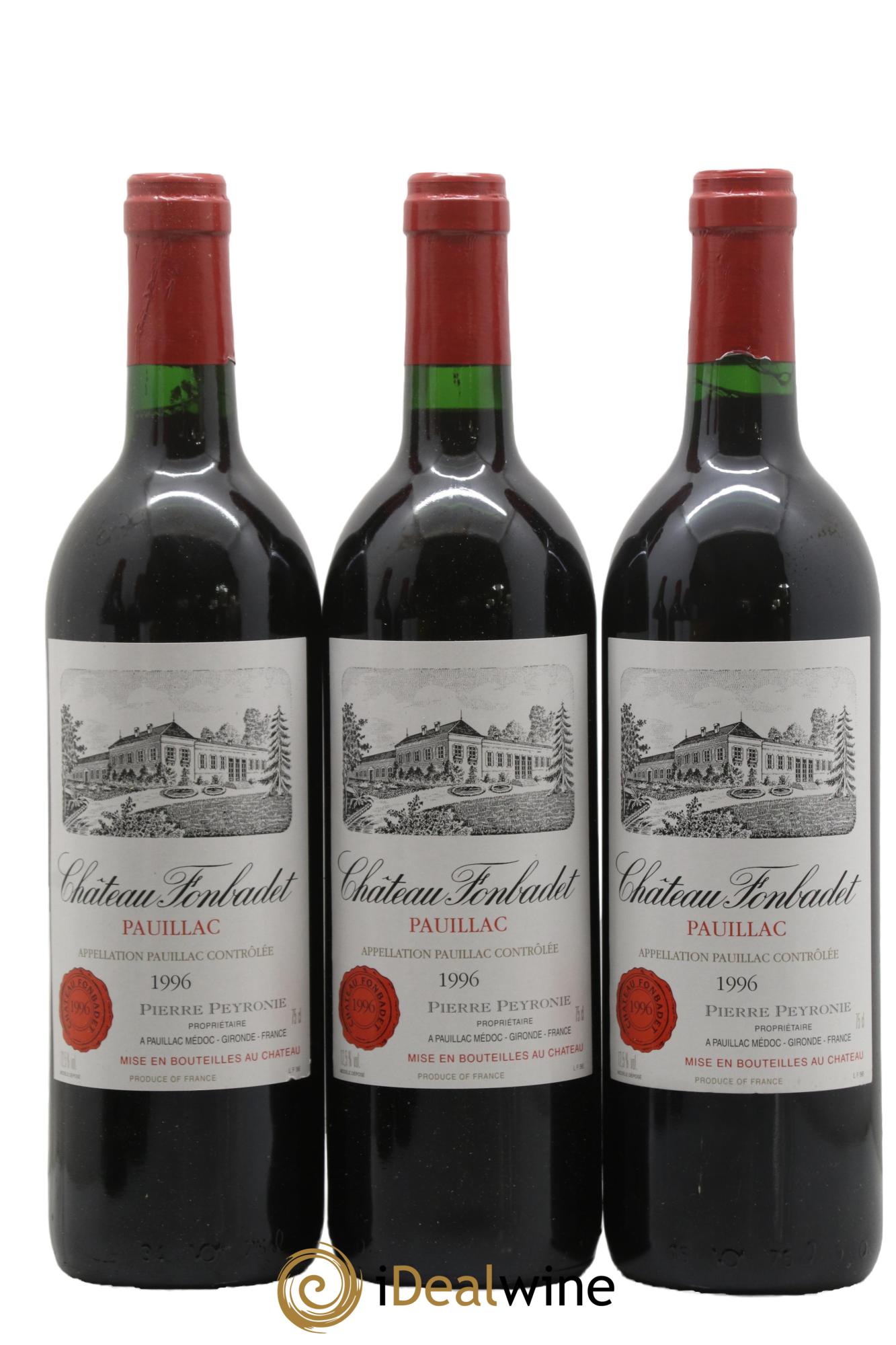 Château Fonbadet 1996 - Posten von 3 Flaschen - 0