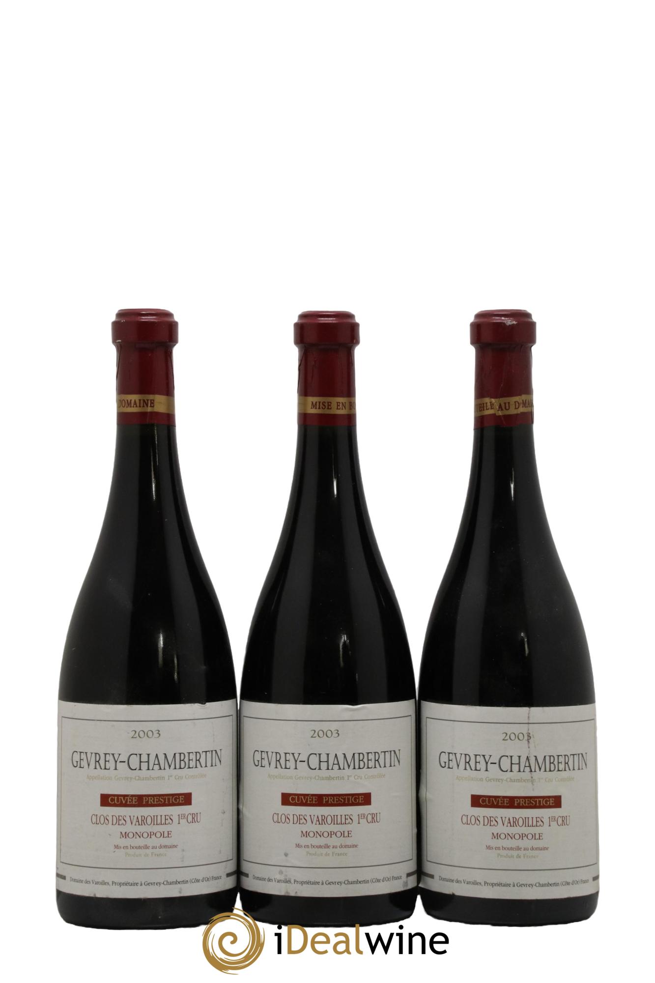 Gevrey-Chambertin 1er Cru Clos des Varoilles Monopole Varoilles (Domaine des)  2003 - Lot of 12 bottles - 3