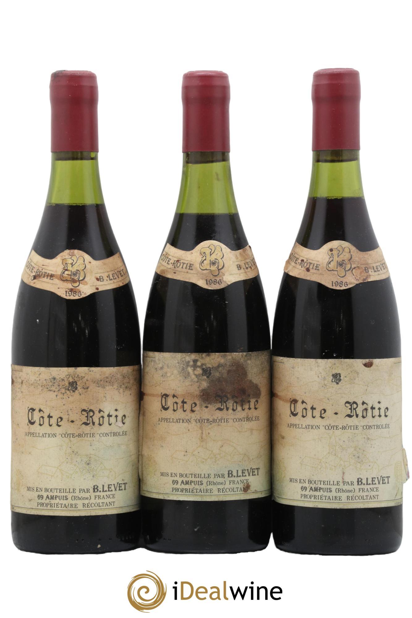 Côte-Rôtie Vignobles Levet 1986 - Lot de 3 bouteilles - 0