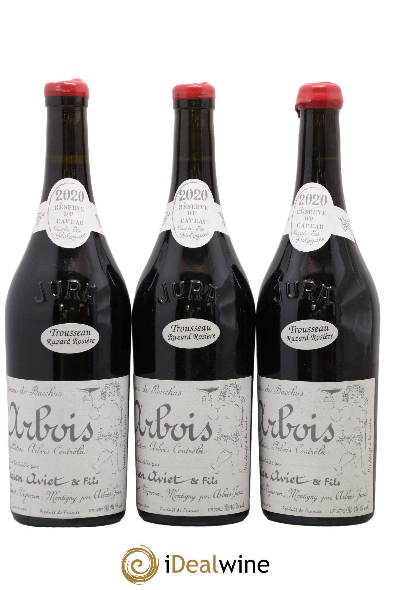 Arbois Trousseau Ruzard Rosière Cuvée des Géologues Lucien Aviet (Domaine) 2020 - Lot of 3 bottles - 0