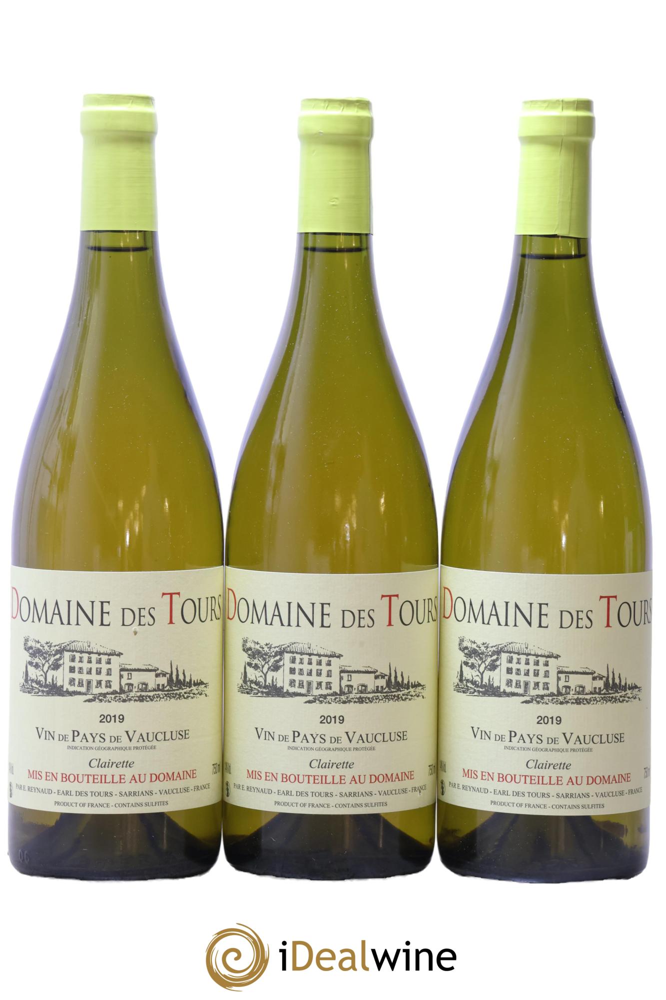 Vaucluse (Vin de Pays de Vaucluse) Domaine des Tours Clairette Emmanuel Reynaud 2019 - Lot de 3 bouteilles - 0