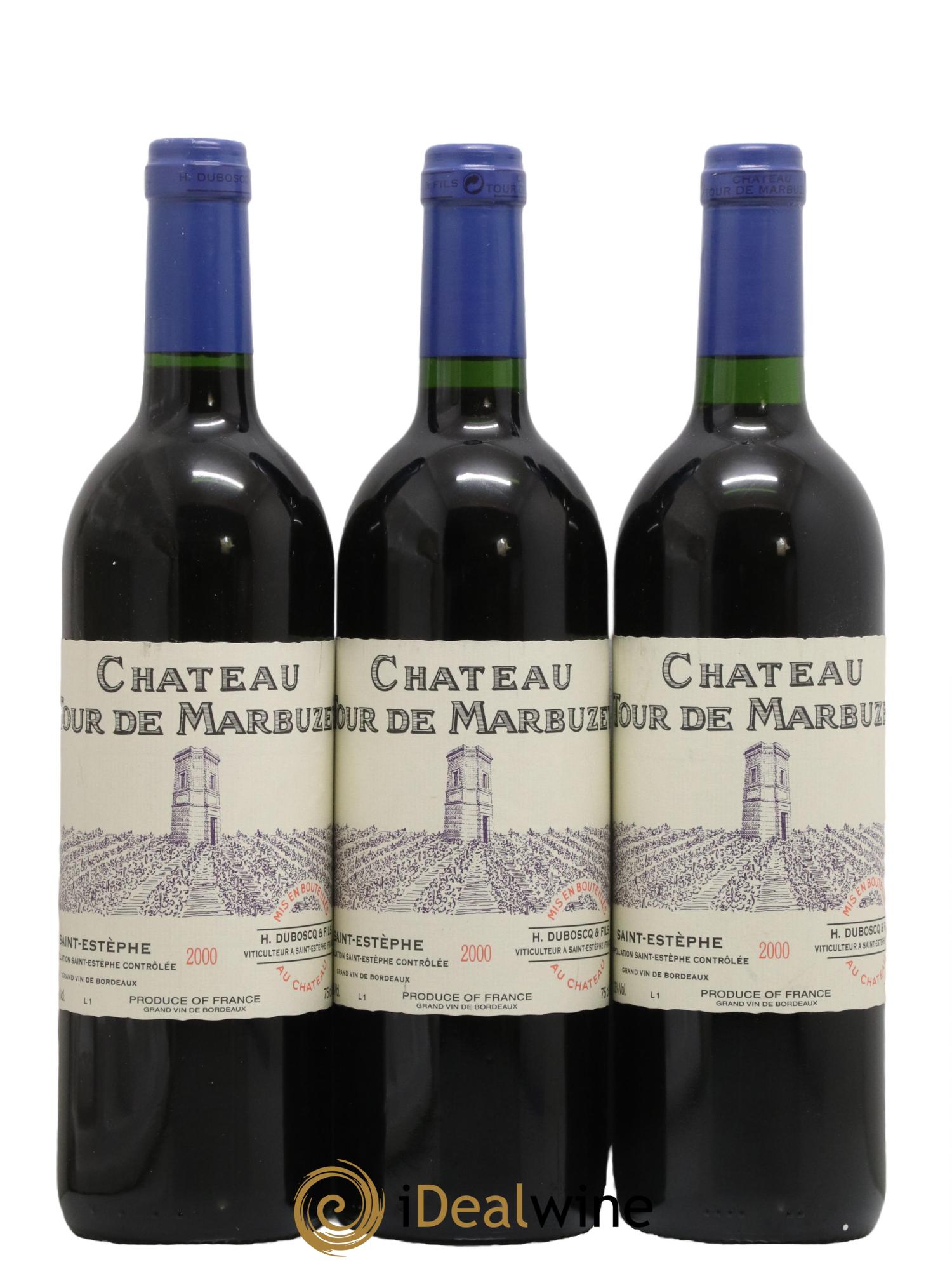 Château Tour de Marbuzet 2000 - Lot de 3 bouteilles - 0