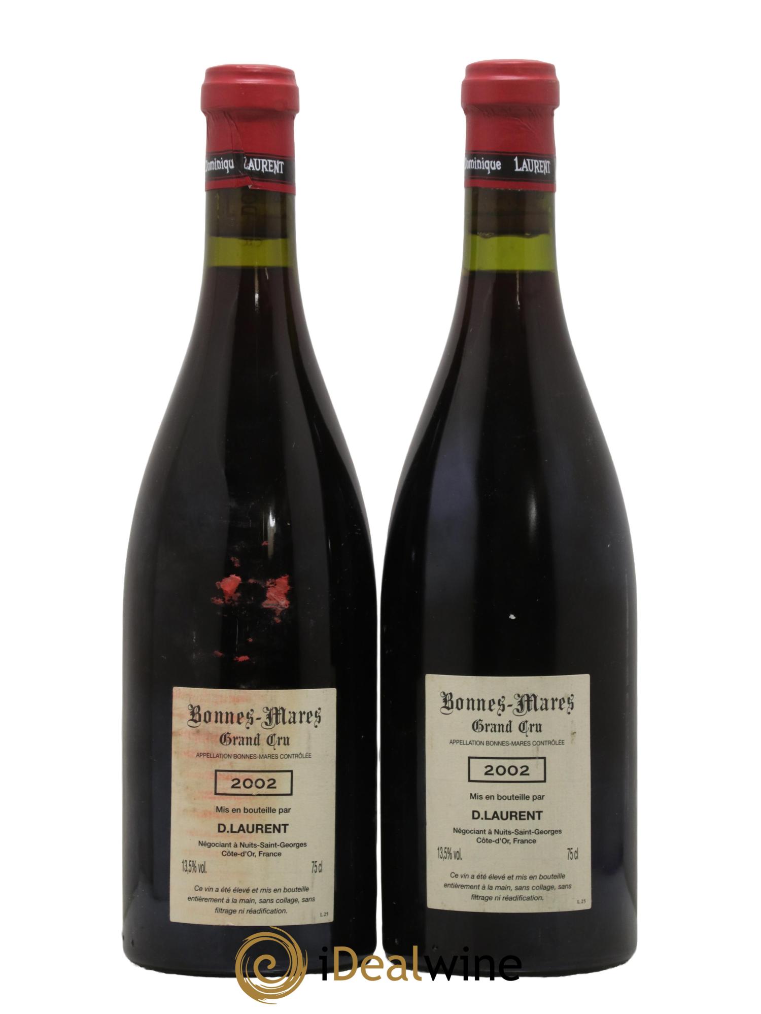 Bonnes-Mares Grand Cru Grande Cuvée Vieilles Vignes Dominique Laurent 2002 - Lot de 2 bouteilles - 1