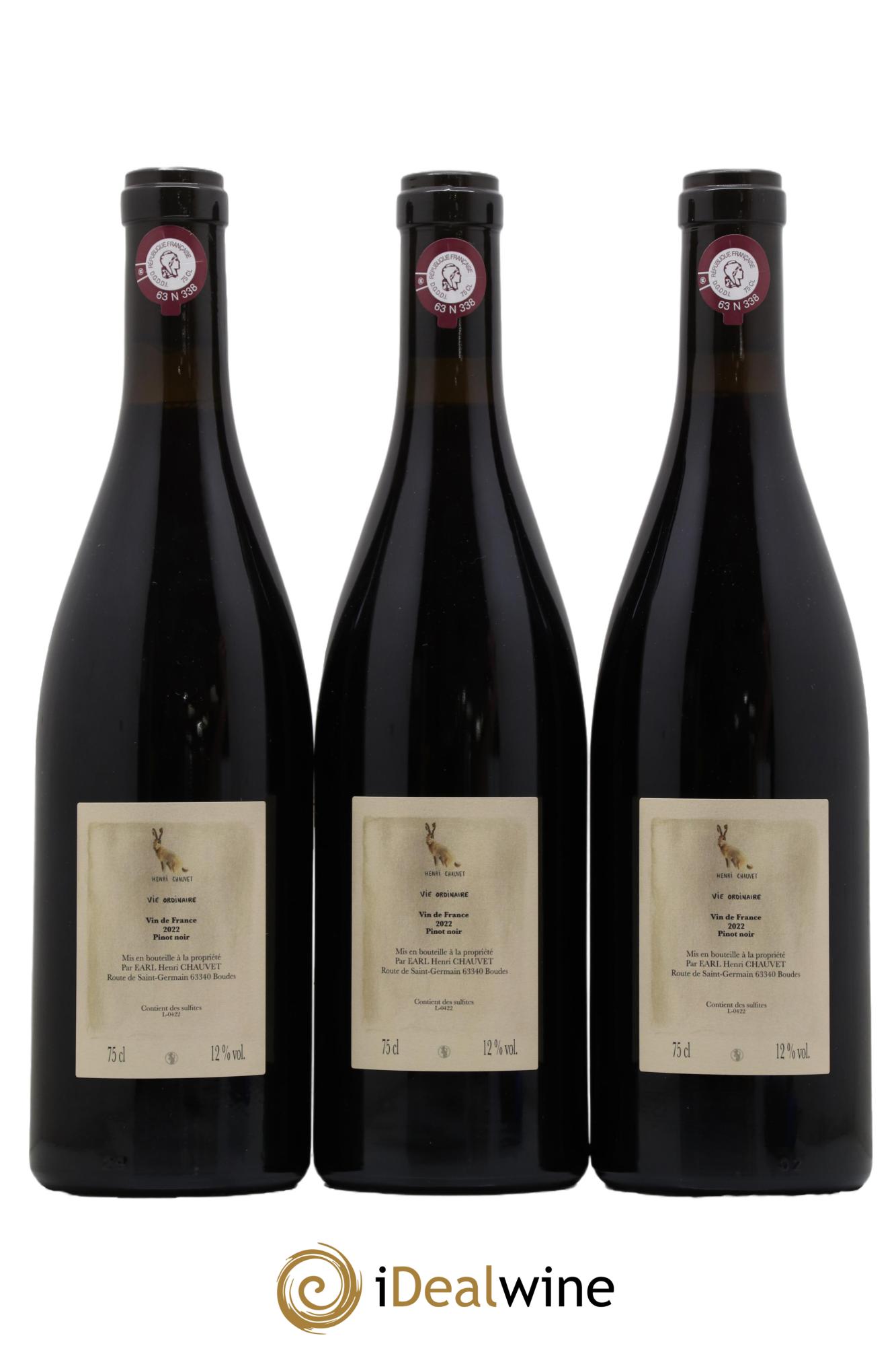 Vin de France Vie Ordinaire Domaine Henri Chauvet 2022 - Lot de 3 bouteilles - 1