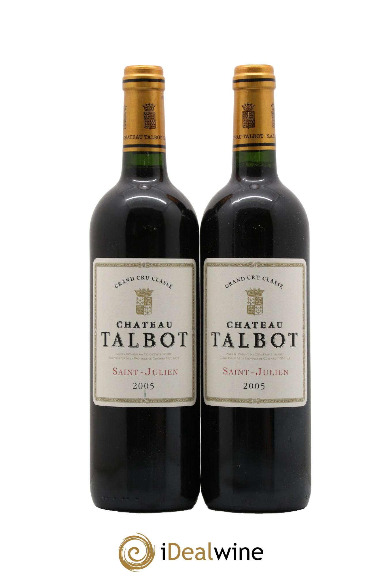 Château Talbot 4ème Grand Cru Classé 2005 - Lot of 2 bottles - 0