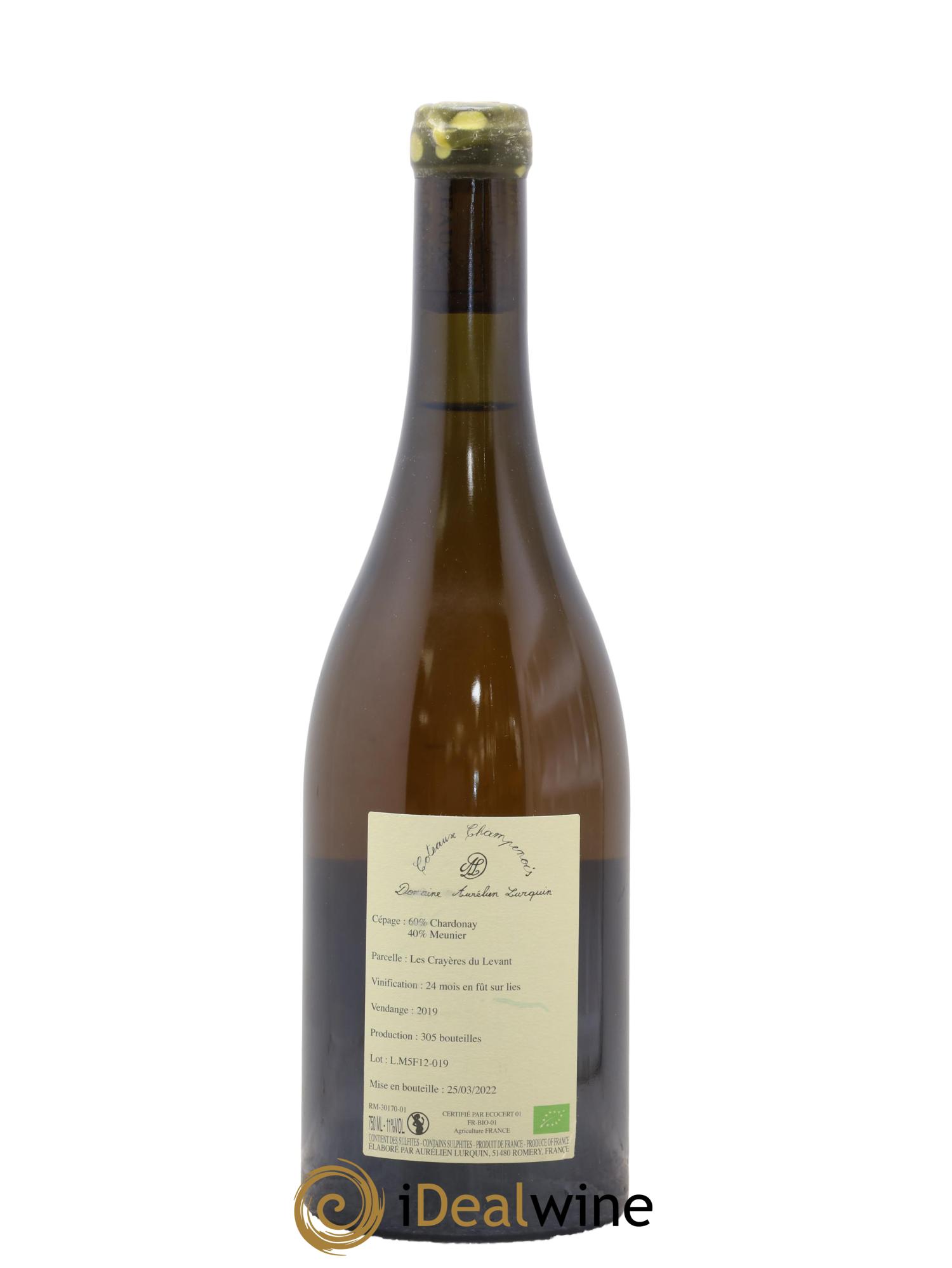 Blancs et Noirs Les Crayères du Levant Aurélien Lurquin 2019 - Lot of 1 bottle - 1