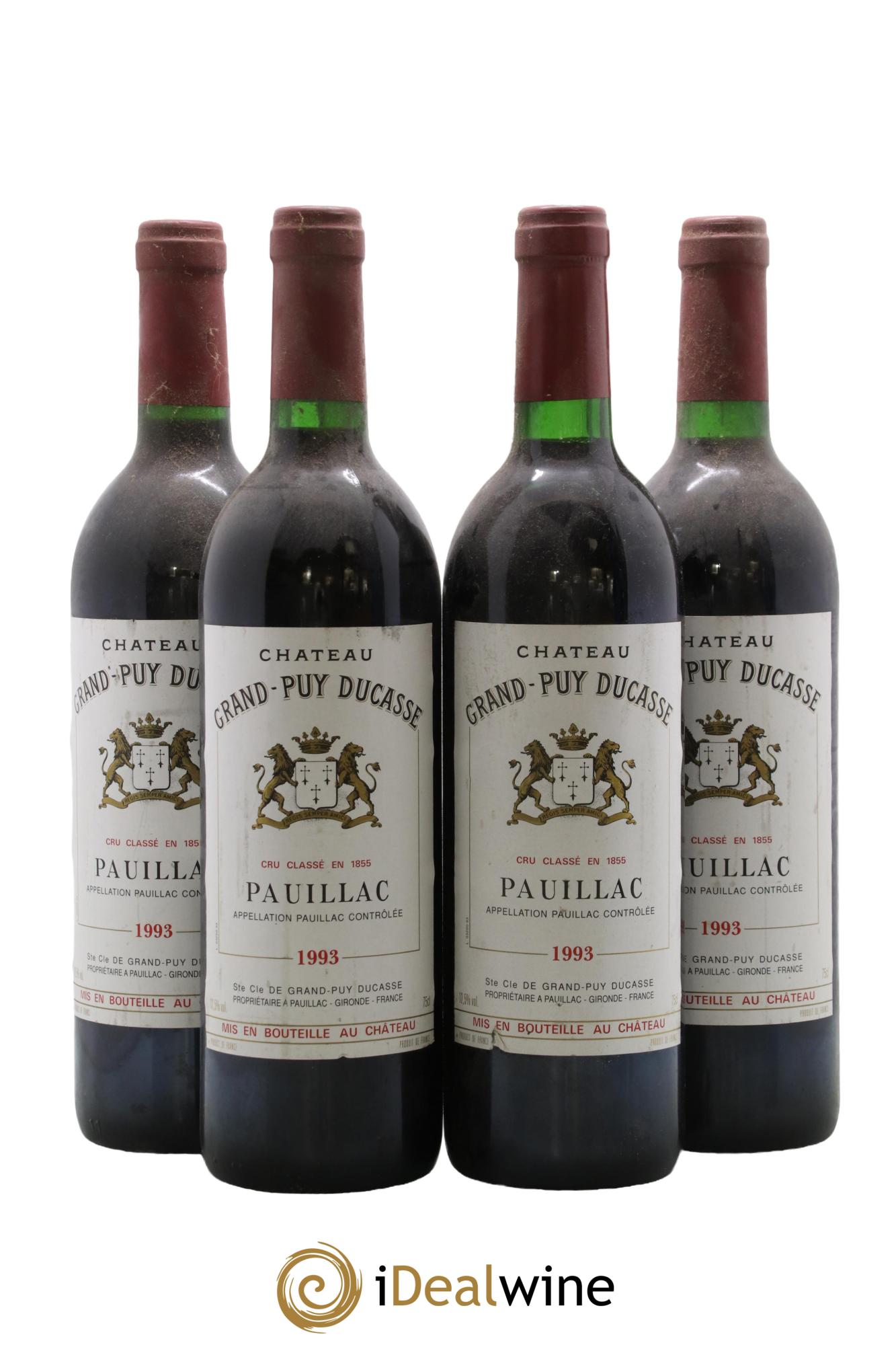 Château Grand Puy Ducasse 5ème Grand Cru Classé 1993 - Lot de 4 bouteilles - 0
