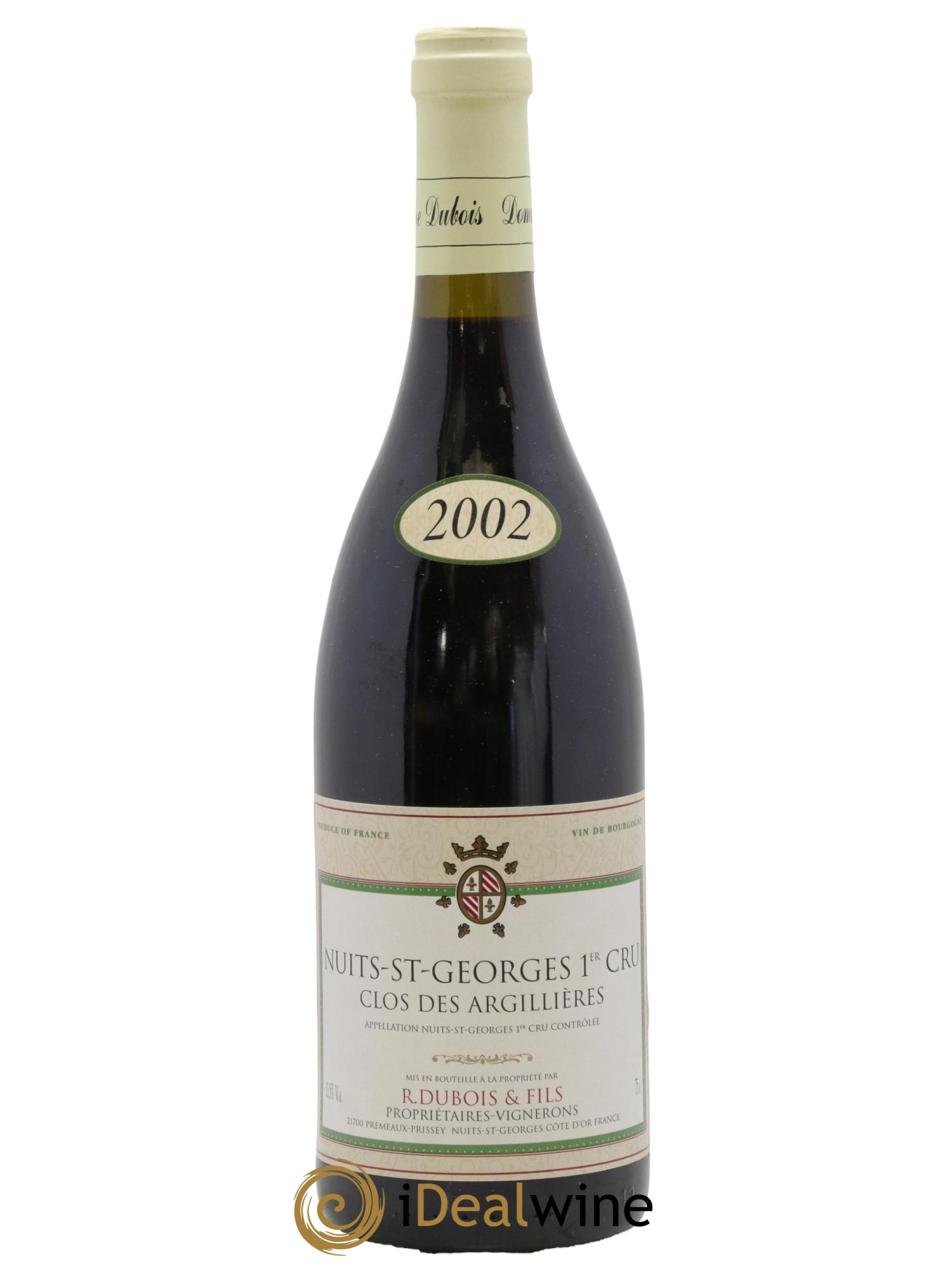 Nuits-Saint-Georges 1er Cru Clos des Argillières Domaine Dubois 2002 - Lot of 1 bottle - 0