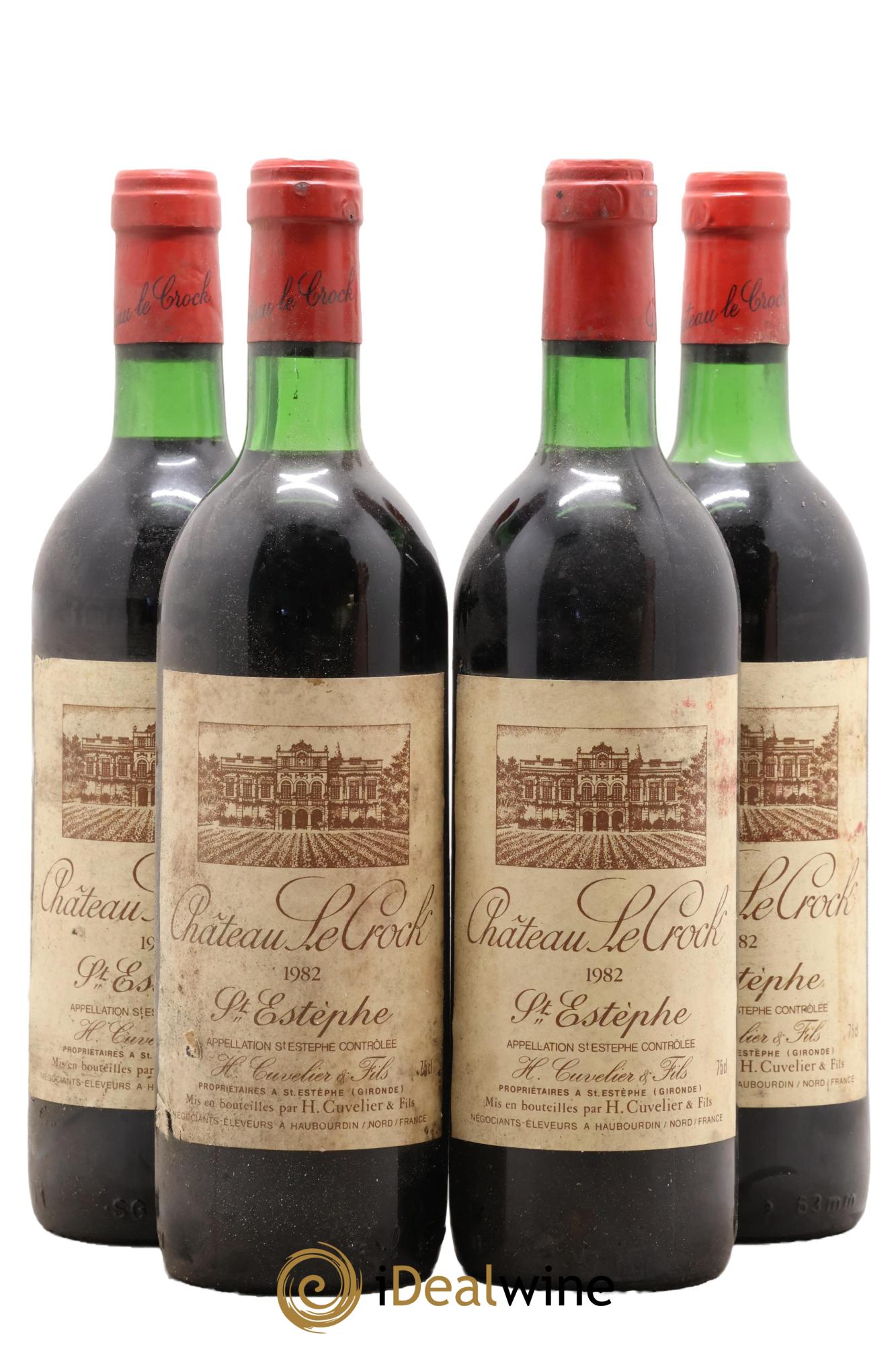 Château le Crock Cru Bourgeois 1982 - Lot de 4 bouteilles - 0