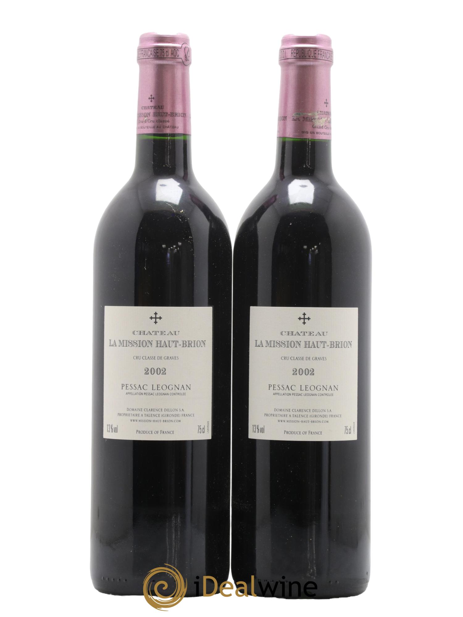 Château la Mission Haut-Brion Cru Classé de Graves 2002 - Lot of 2 bottles - 1