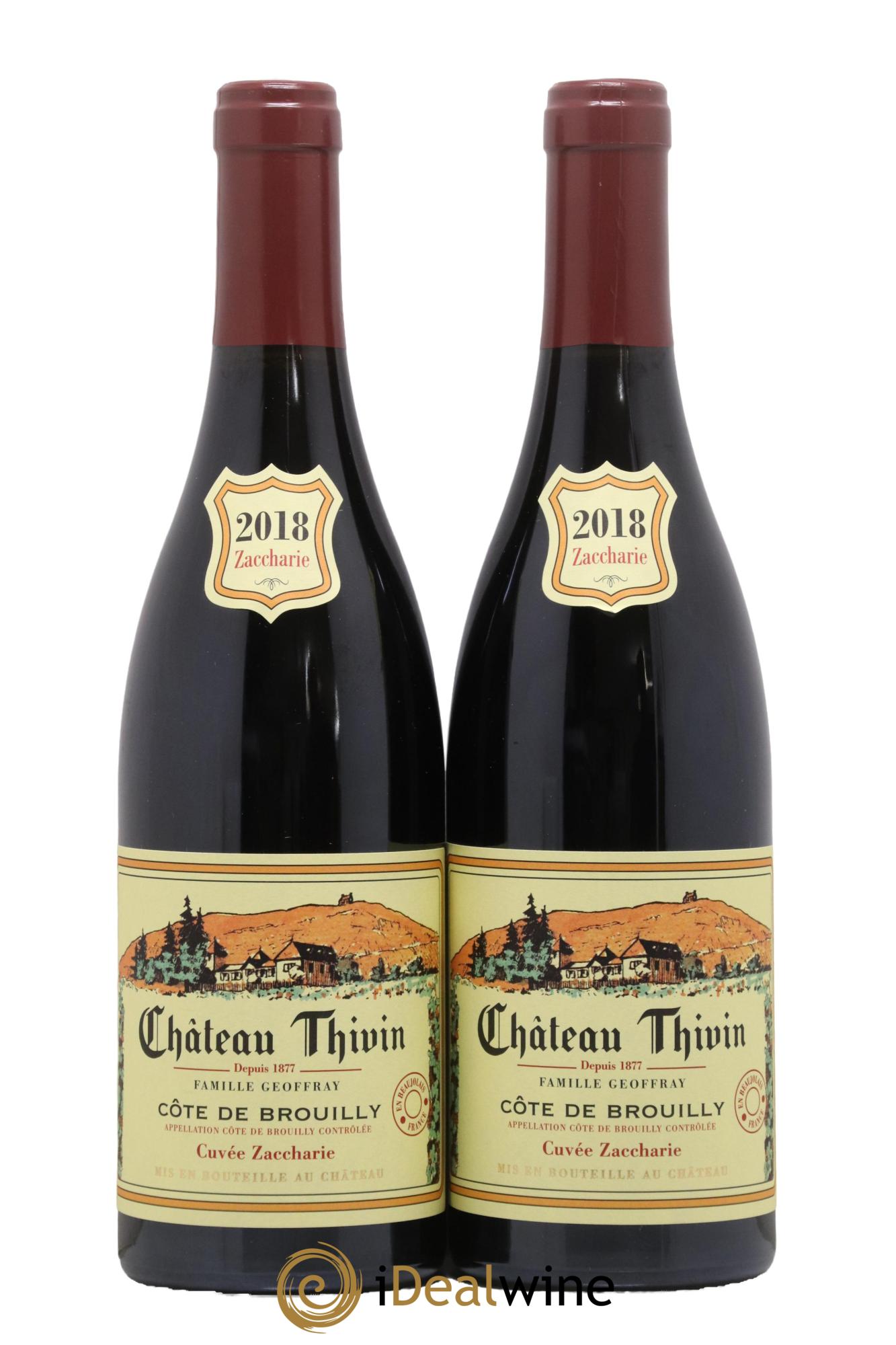 Côte de Brouilly Cuvée Zaccharie Château Thivin 2018 - Lot de 2 bouteilles - 0
