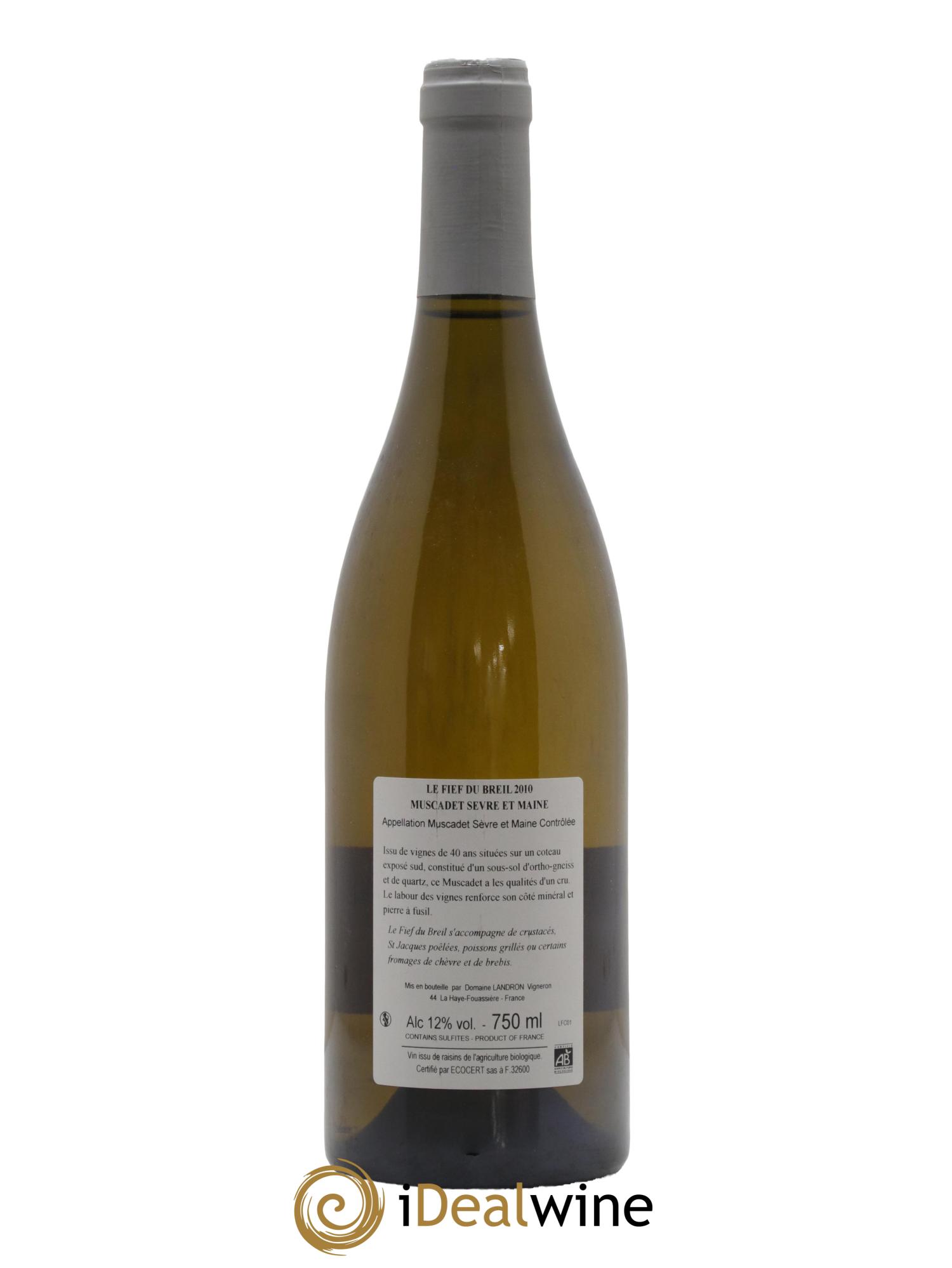 Muscadet-Sèvre-et-Maine Le Fief du Breil Jo Landron 2010 - Posten von 1 Flasche - 1